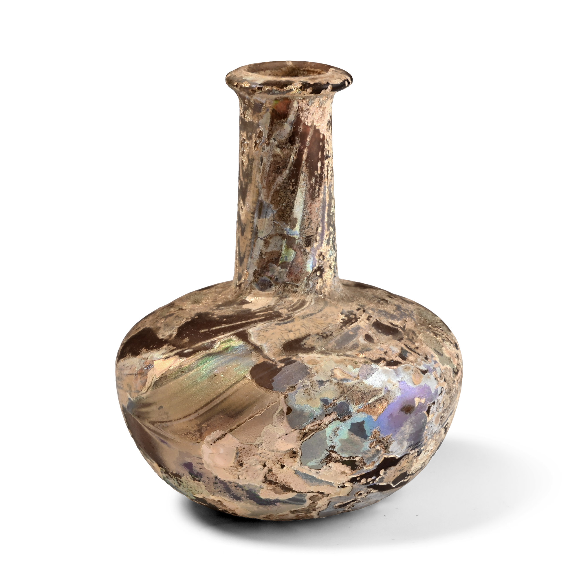 Roman Iridescent Glass Flask