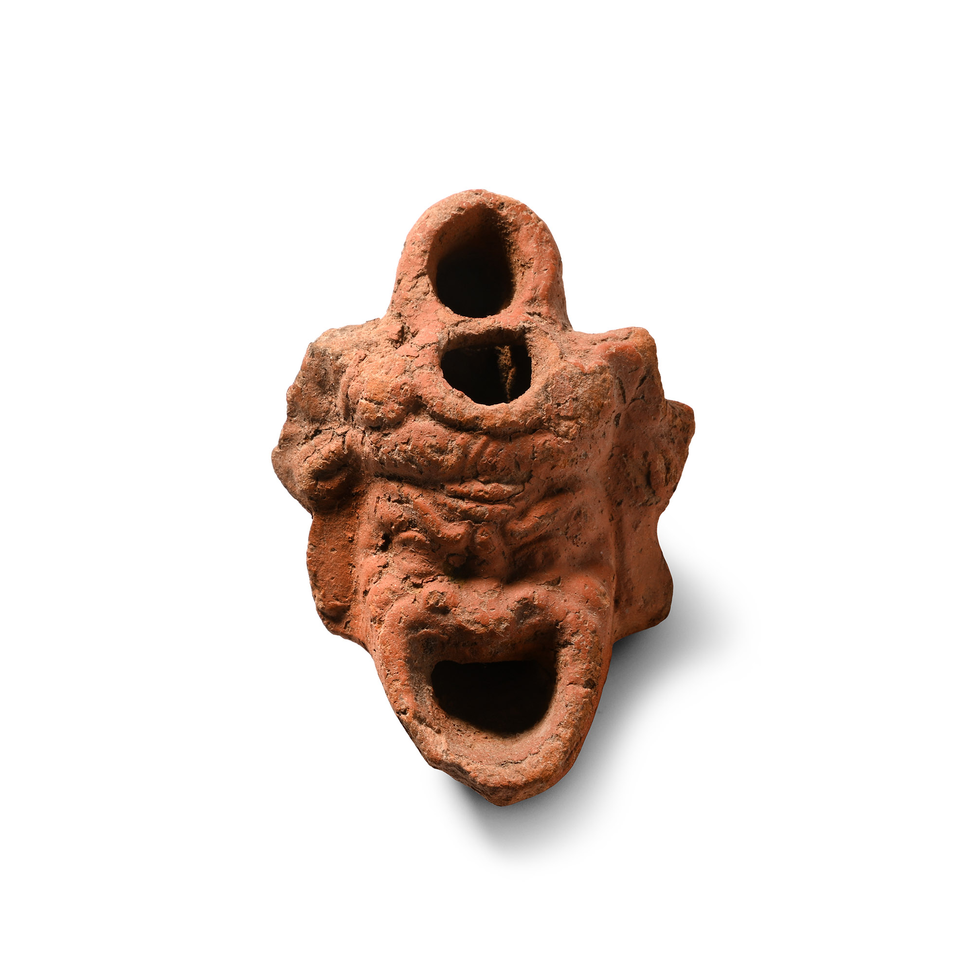 Roman Miniature Terracotta Oil Lamp with Theatre Mask