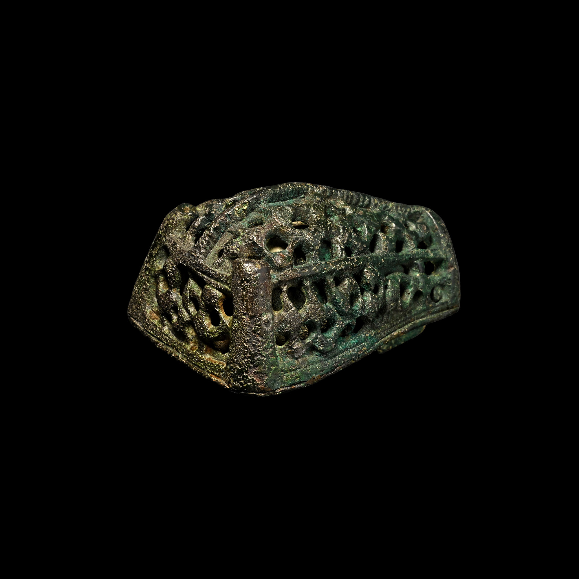 Viking Bronze Boar's Head Brooch with Openwork Beast Motif