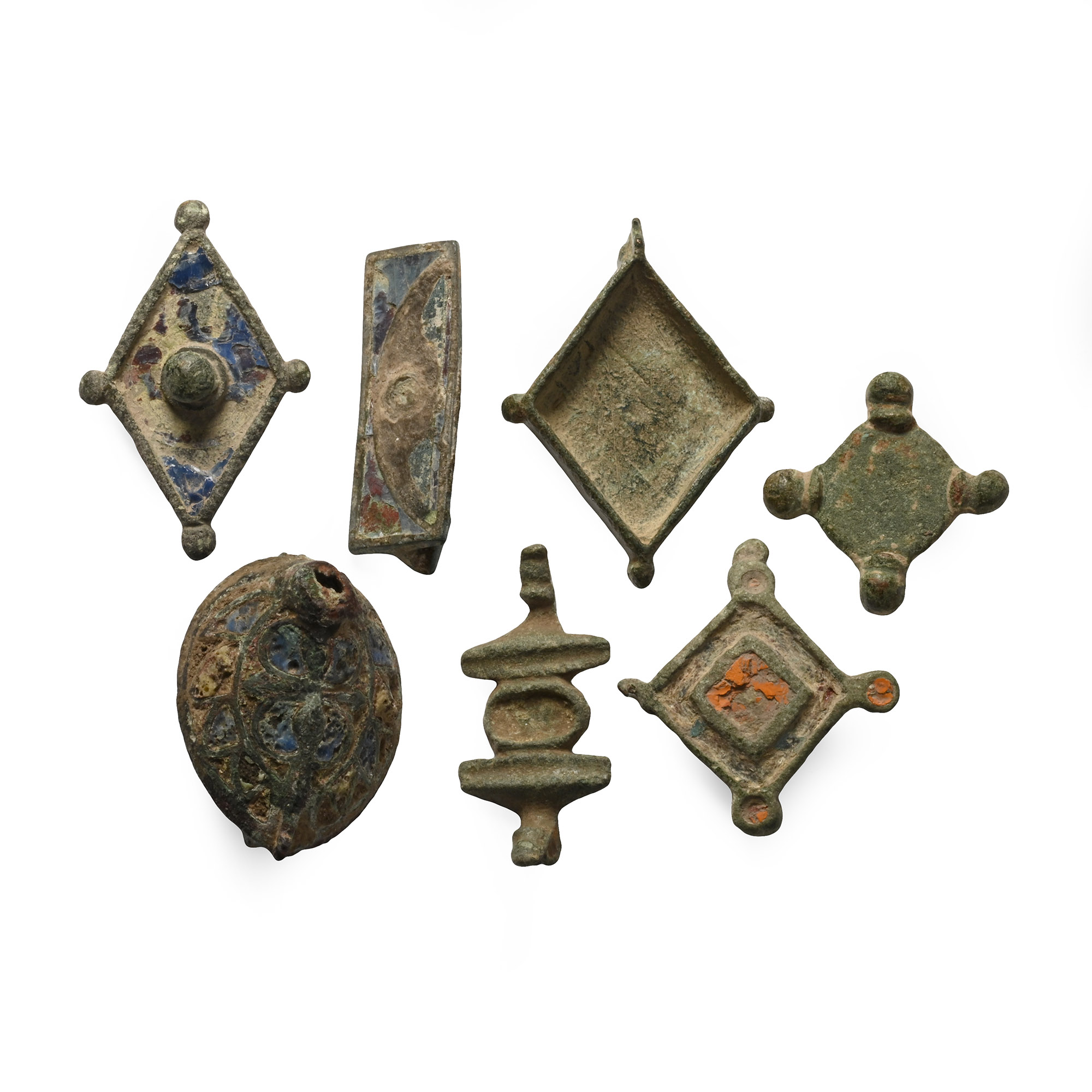 Roman Enamelled Bronze Plate Brooch Group