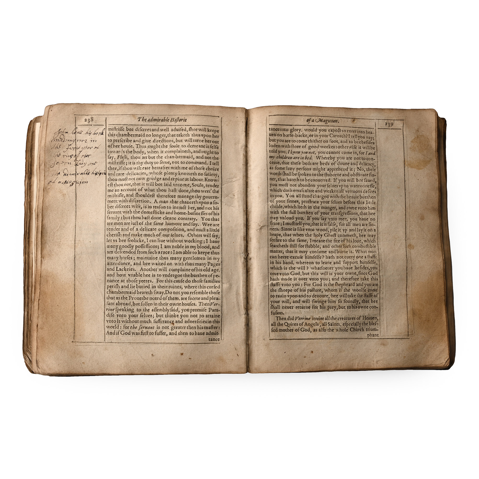 Stuart Period Skin-Covered Witchcraft Book About a Penitent Woman Seduced by a Magician that Made her to Become a Witch