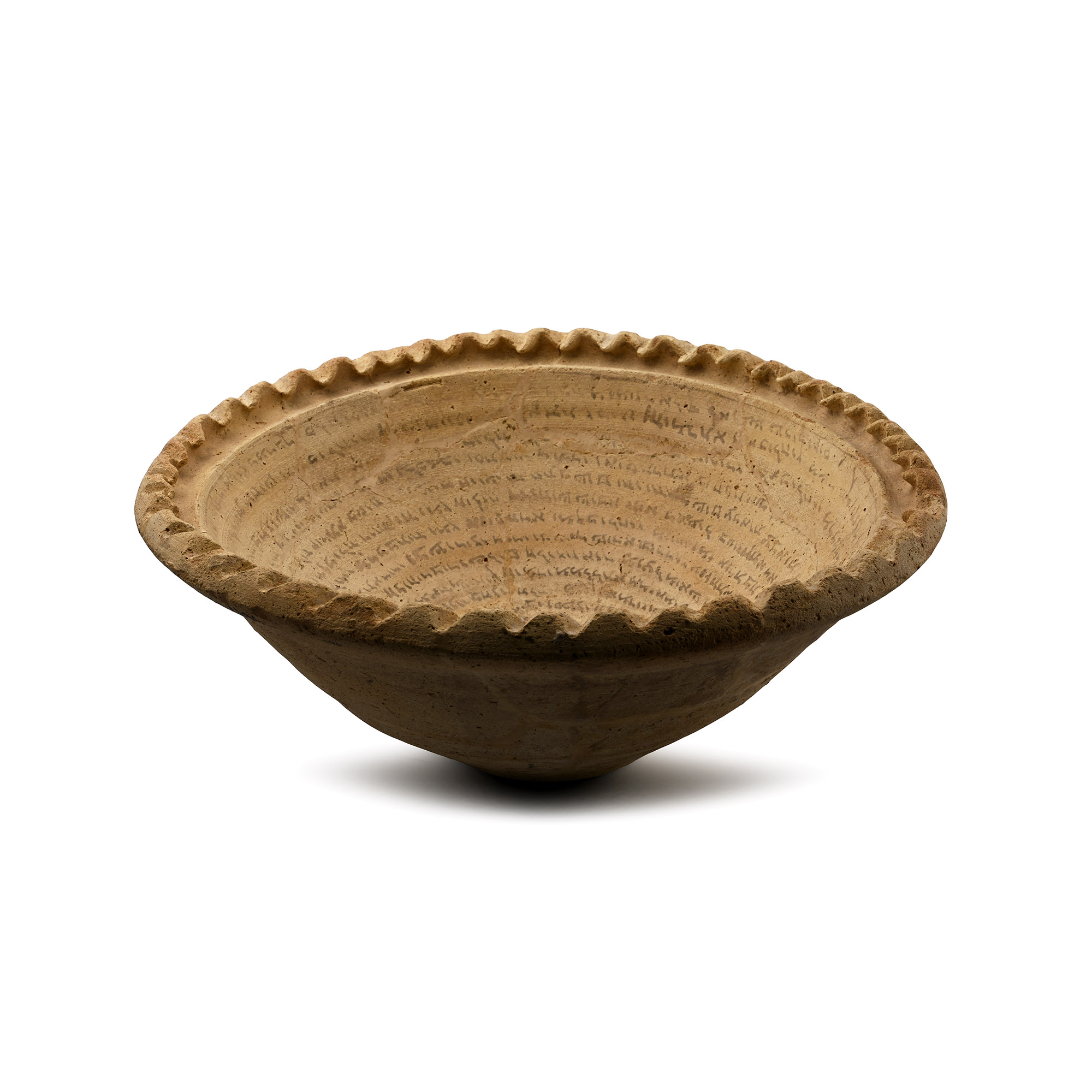 Jewish Terracotta Magical Bowl with Four Separate Bible Quotations in Aramaic Text
