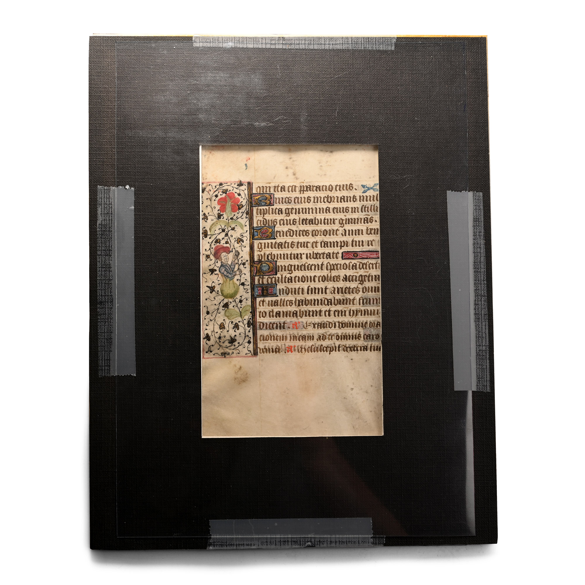Illuminated Medieval Book of Hours Manuscript Page