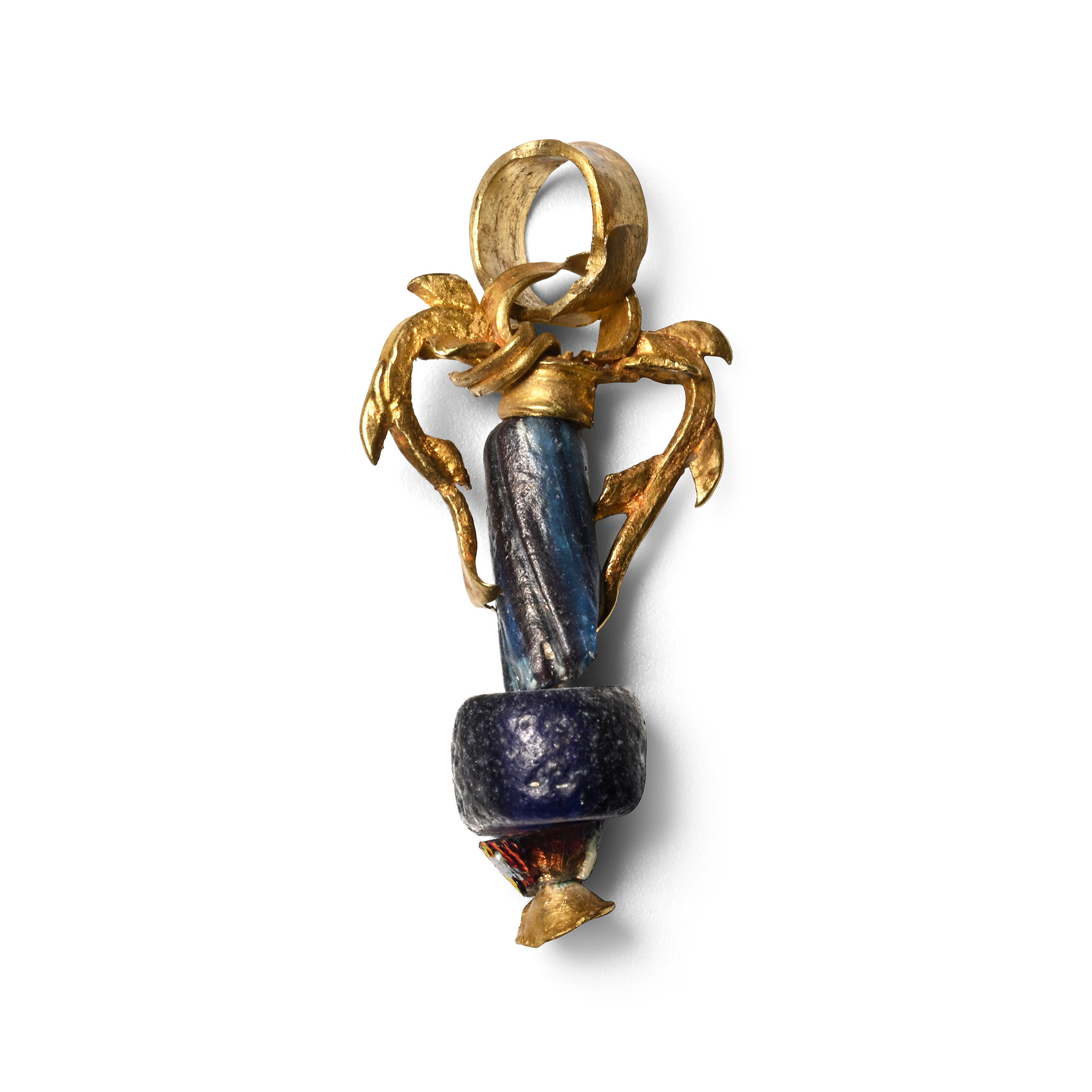 Hellenistic Gold Dolphin and Jasper Amphora Pendant