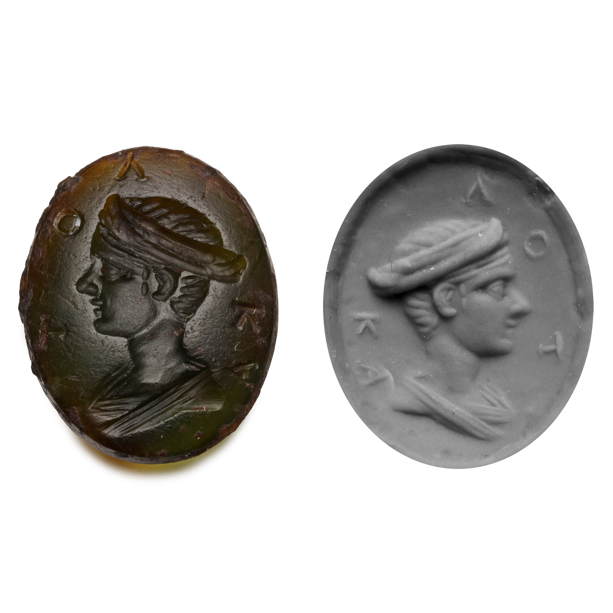 Roman Chrome Chalcedony Gemstone of a Noble Lady