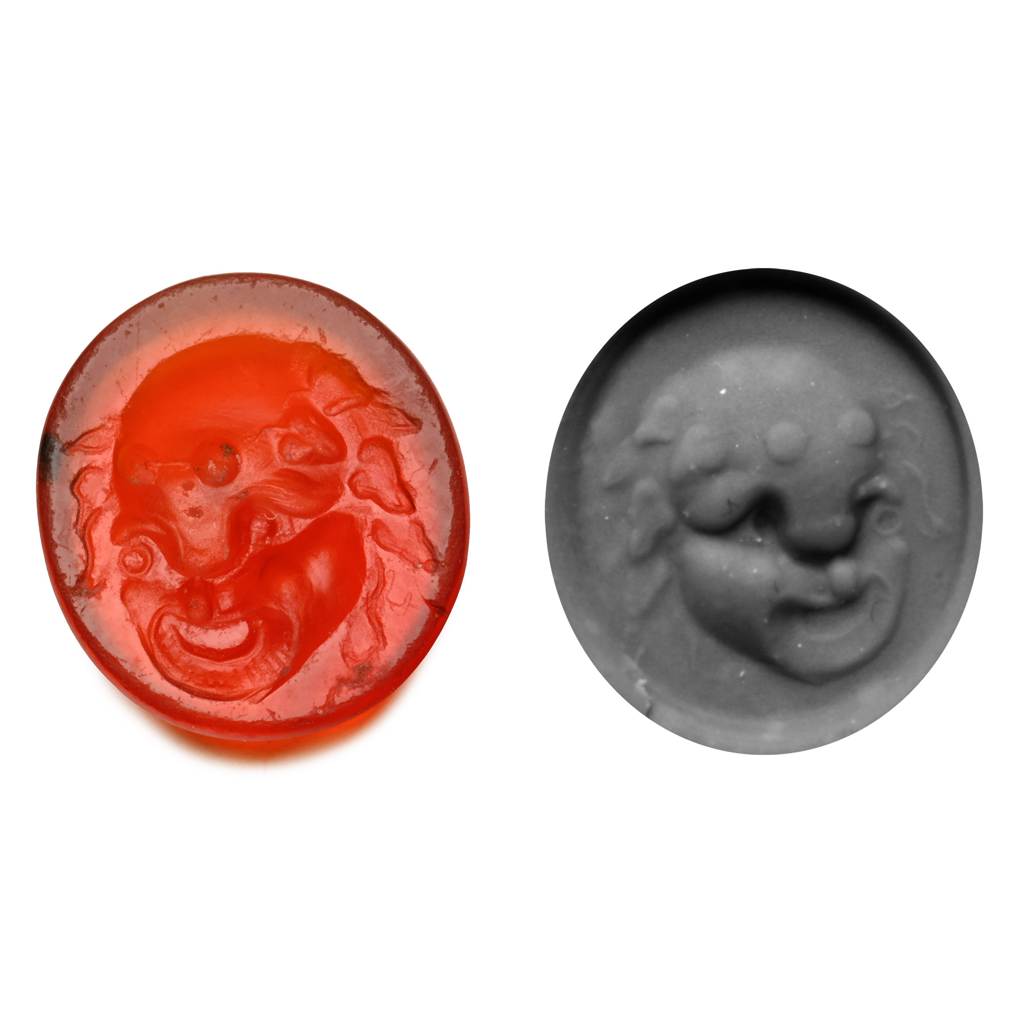 Roman Carnelian Gemstone of a Theatre Mask