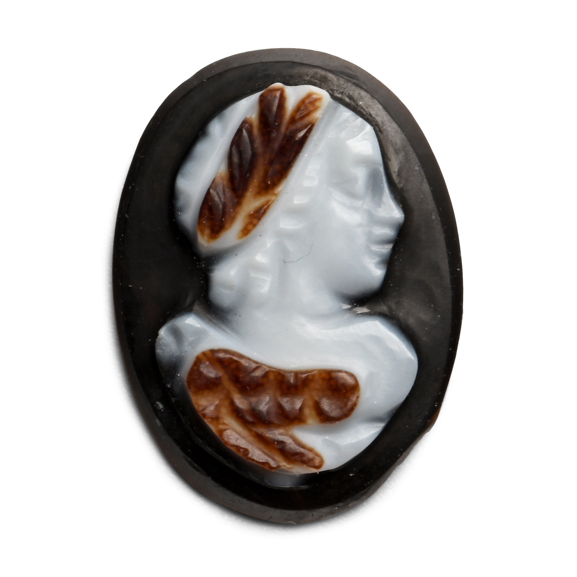 Roman Banded Agate Cameo with Bust of Cupid
