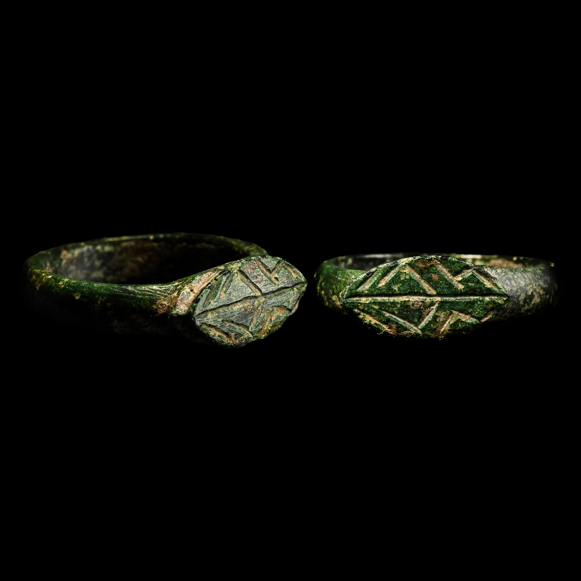 Eastern Medieval Bronze Ring with Chevron
