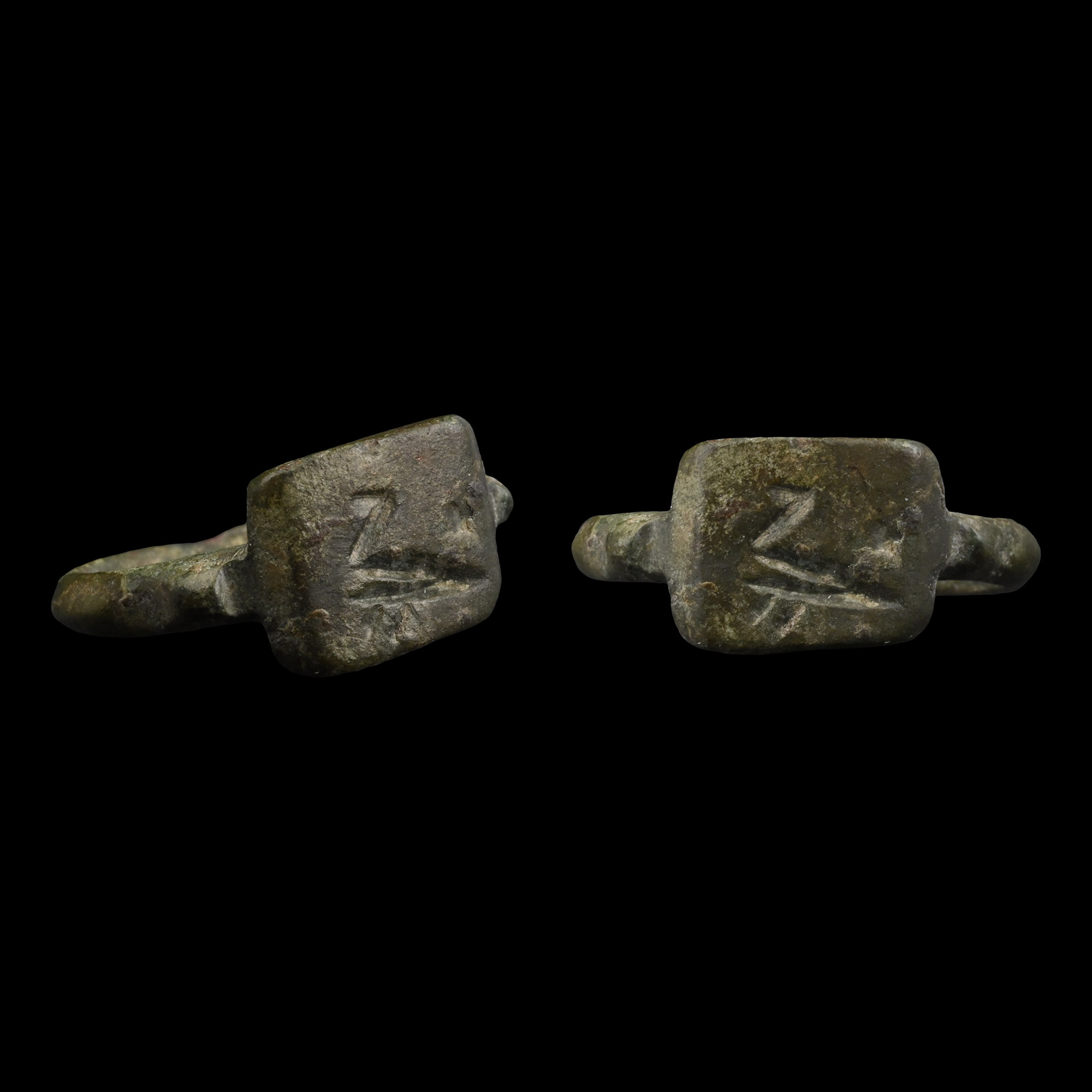 Roman Brancaster Type Bronze Ring with Bird