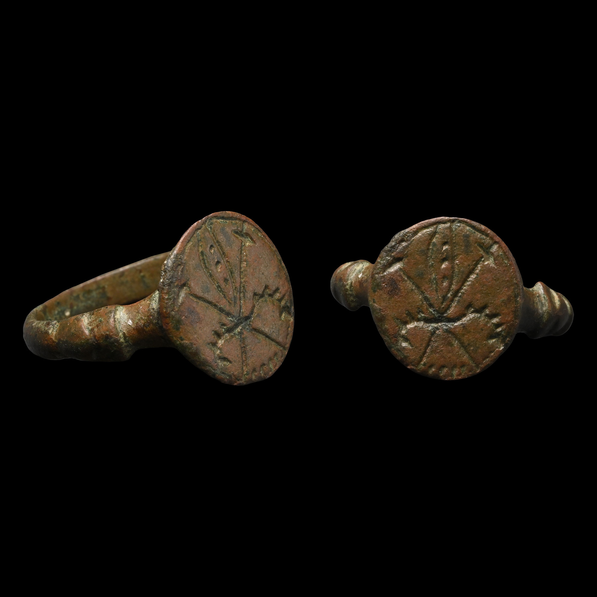 Medieval Bronze Ring with Fleur-de-Lys