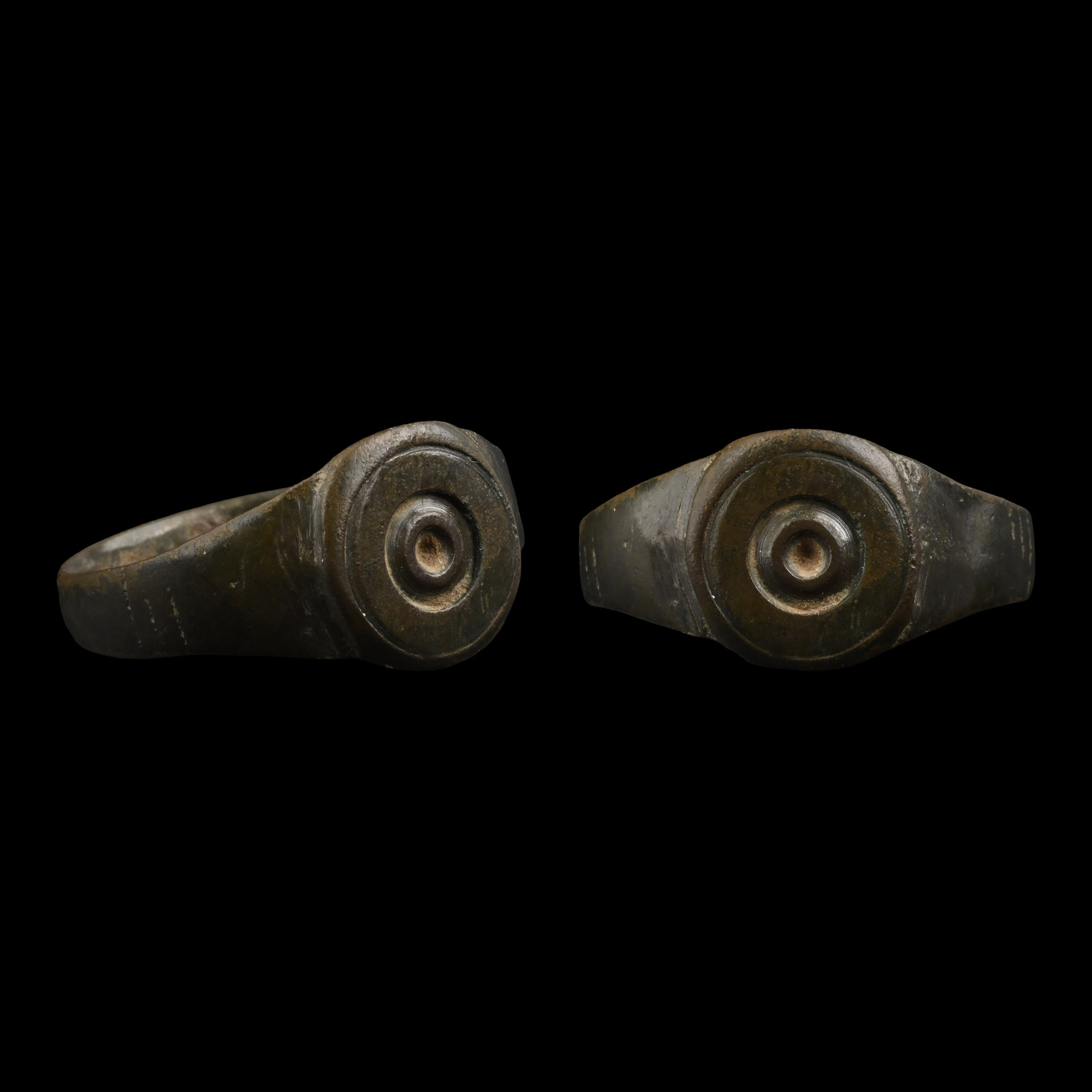 British Celtic Bronze Ring with Concentric Design