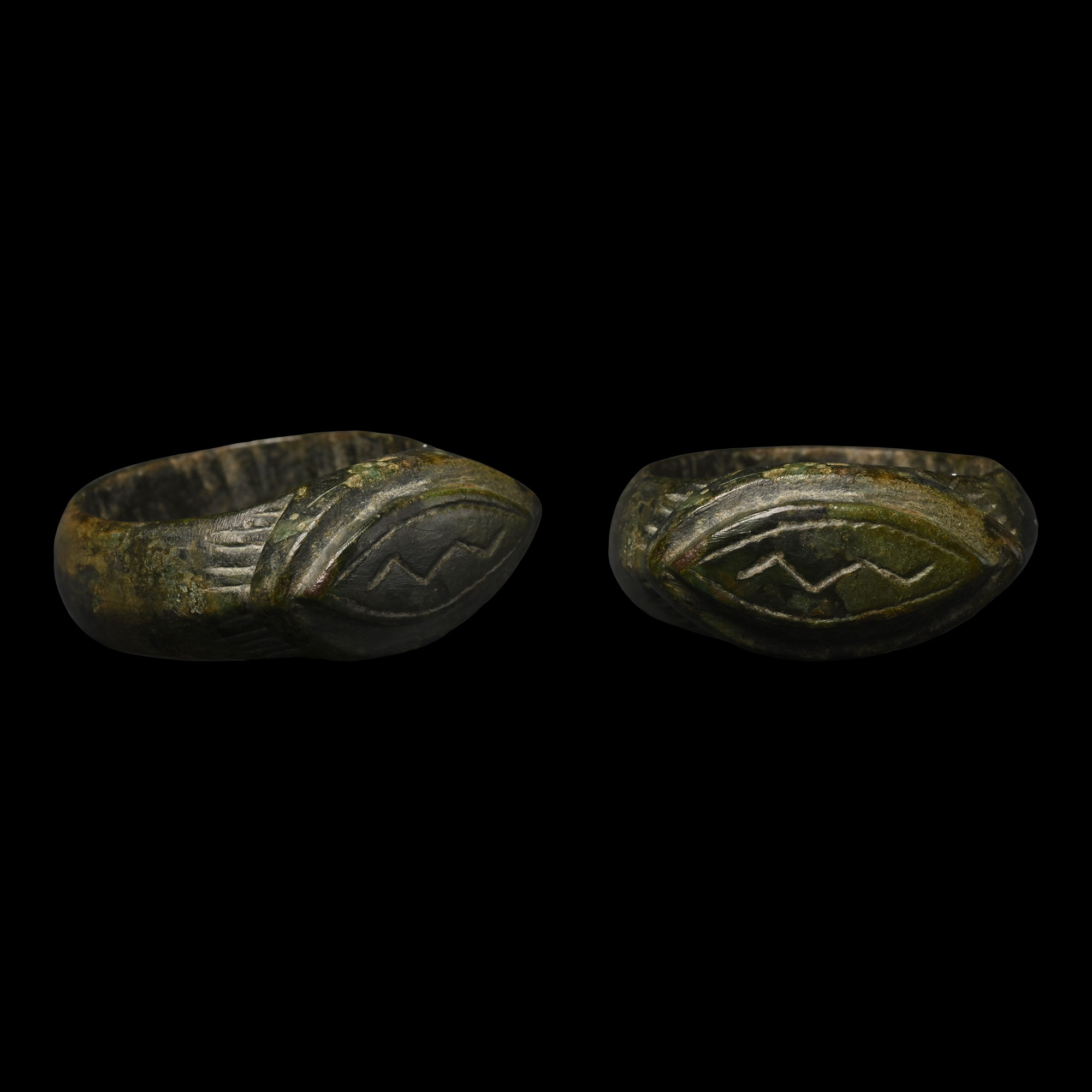 Eastern Medieval Bronze Ring with Thunderbolt