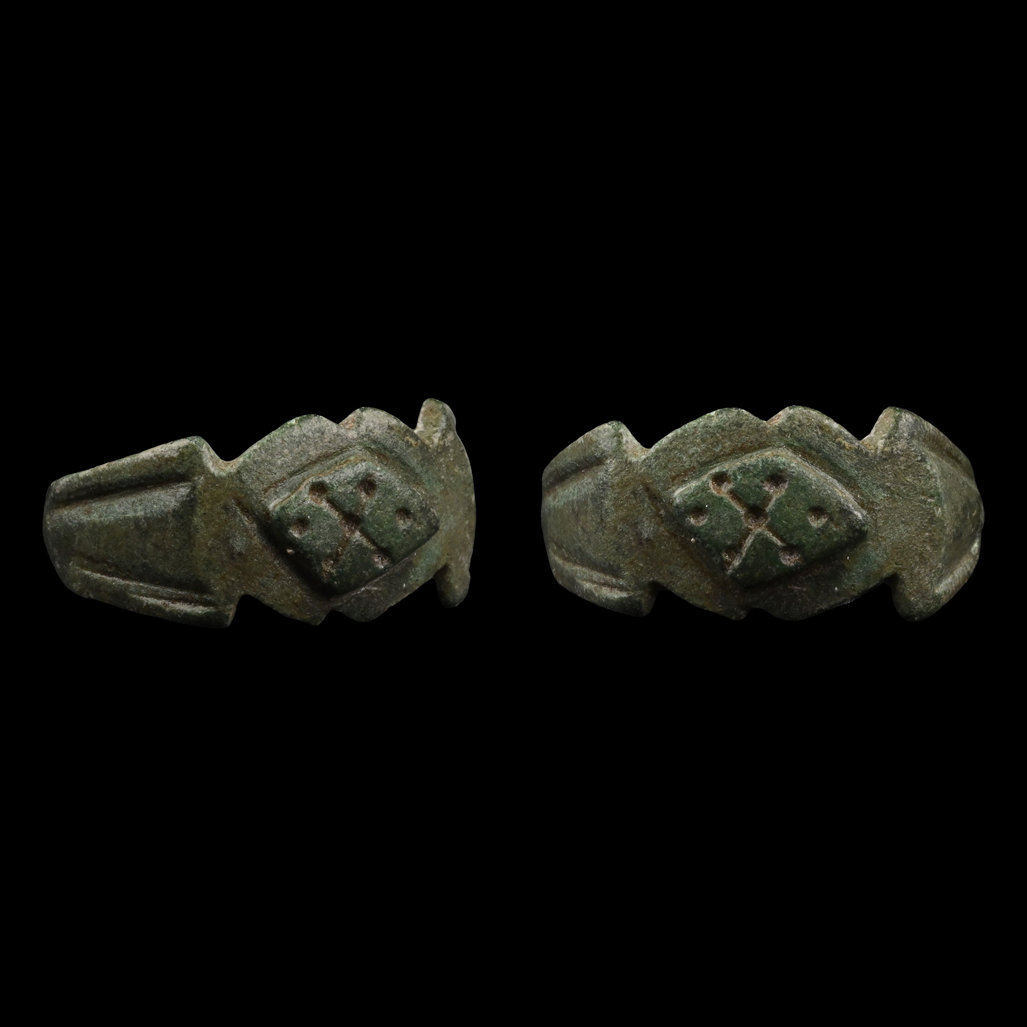 Romano-British Bronze Ring with Lozenge