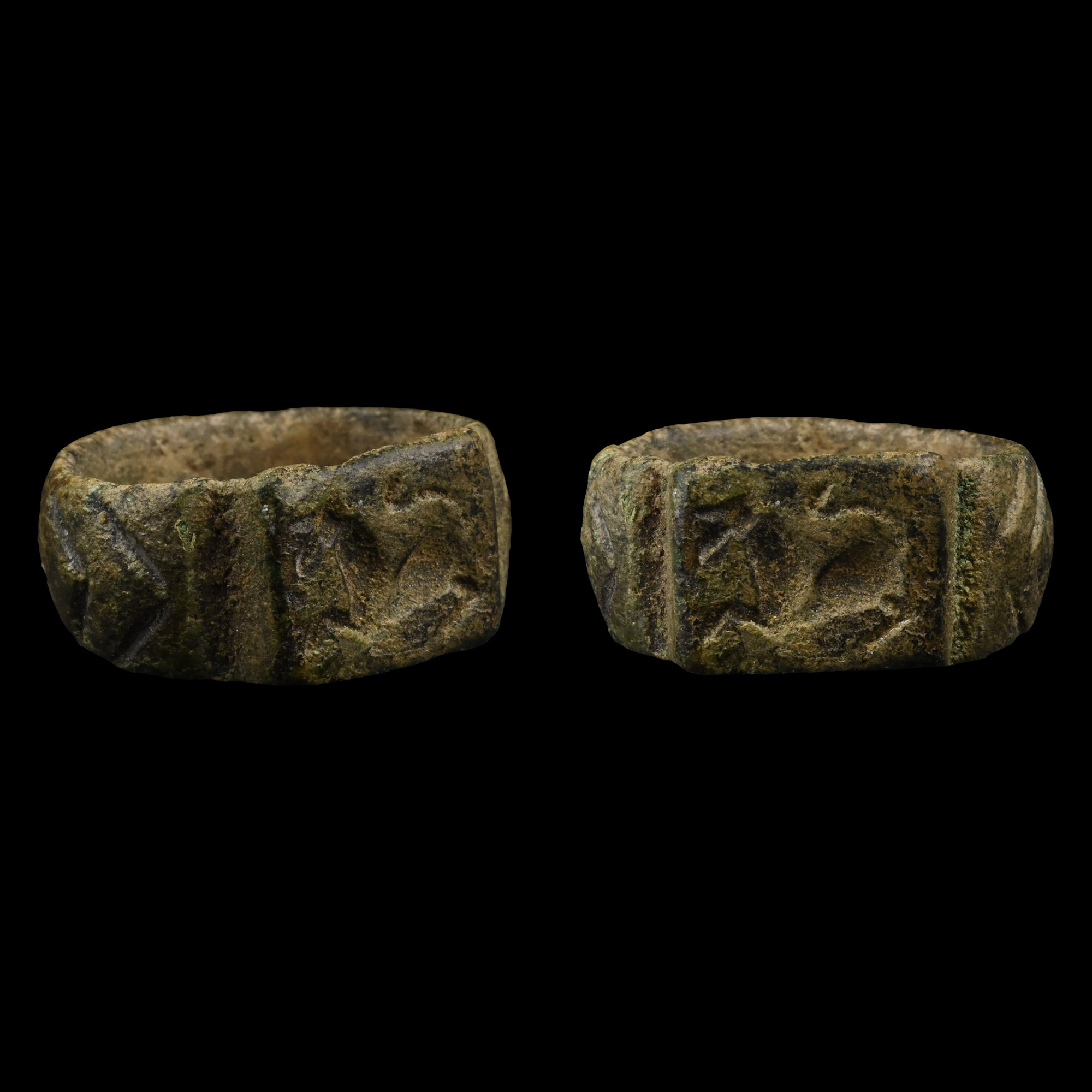Roman Bronze Ring with Gryphon