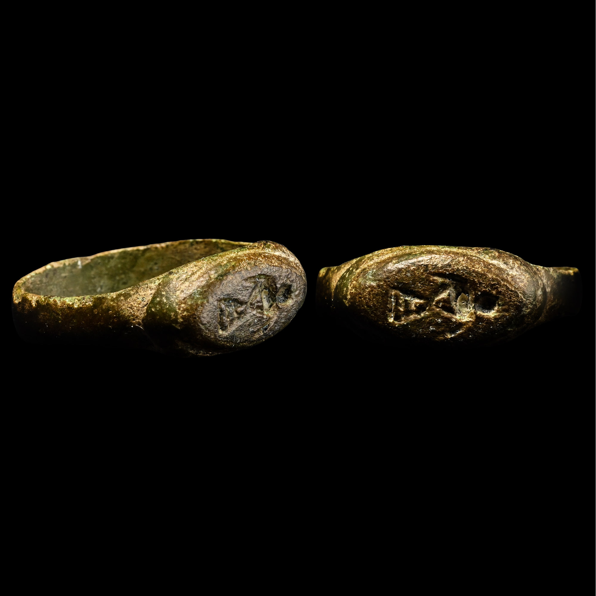Merovingian Bronze Ring with Female Figure