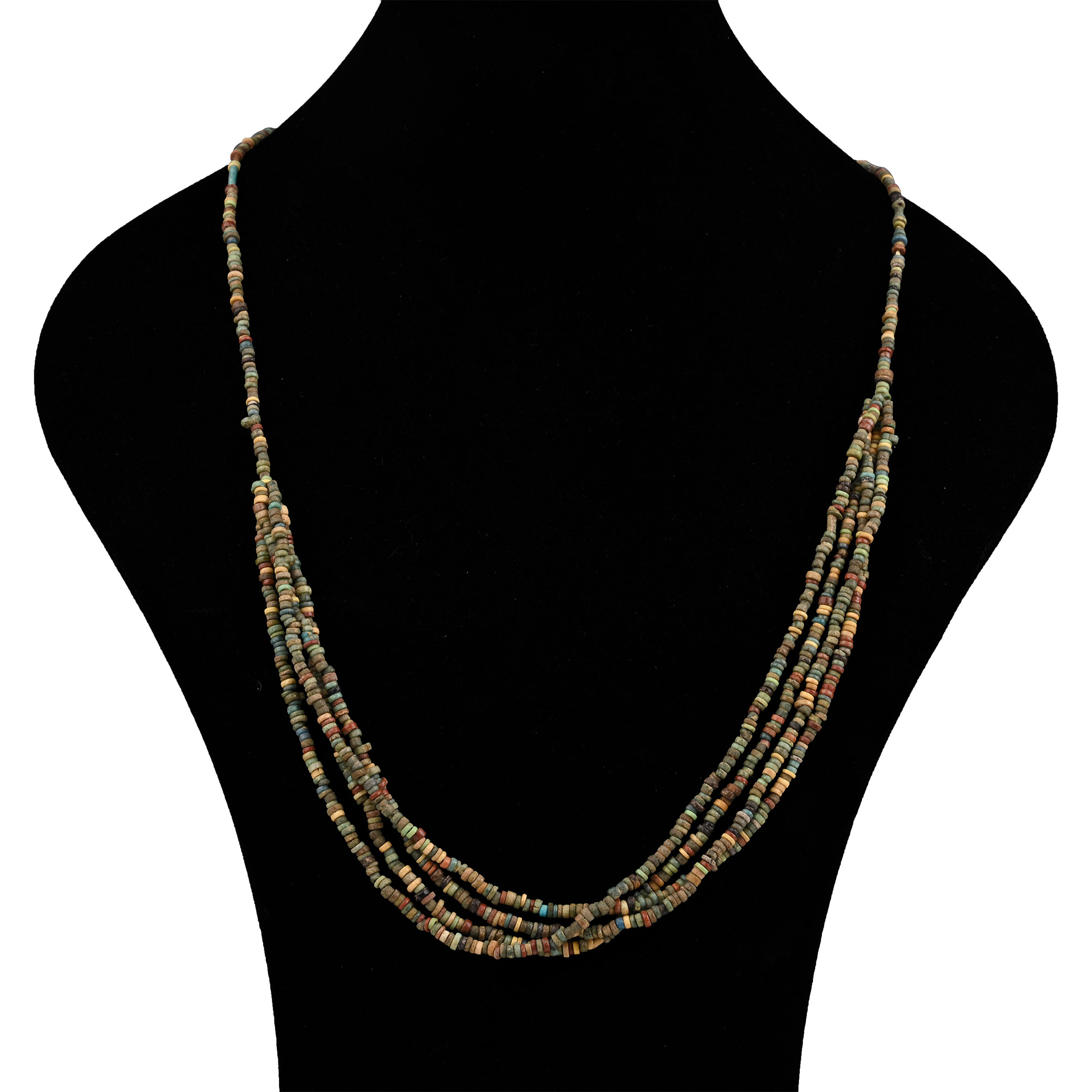 Egyptian Multi-Stranded Mummy Bead Necklace