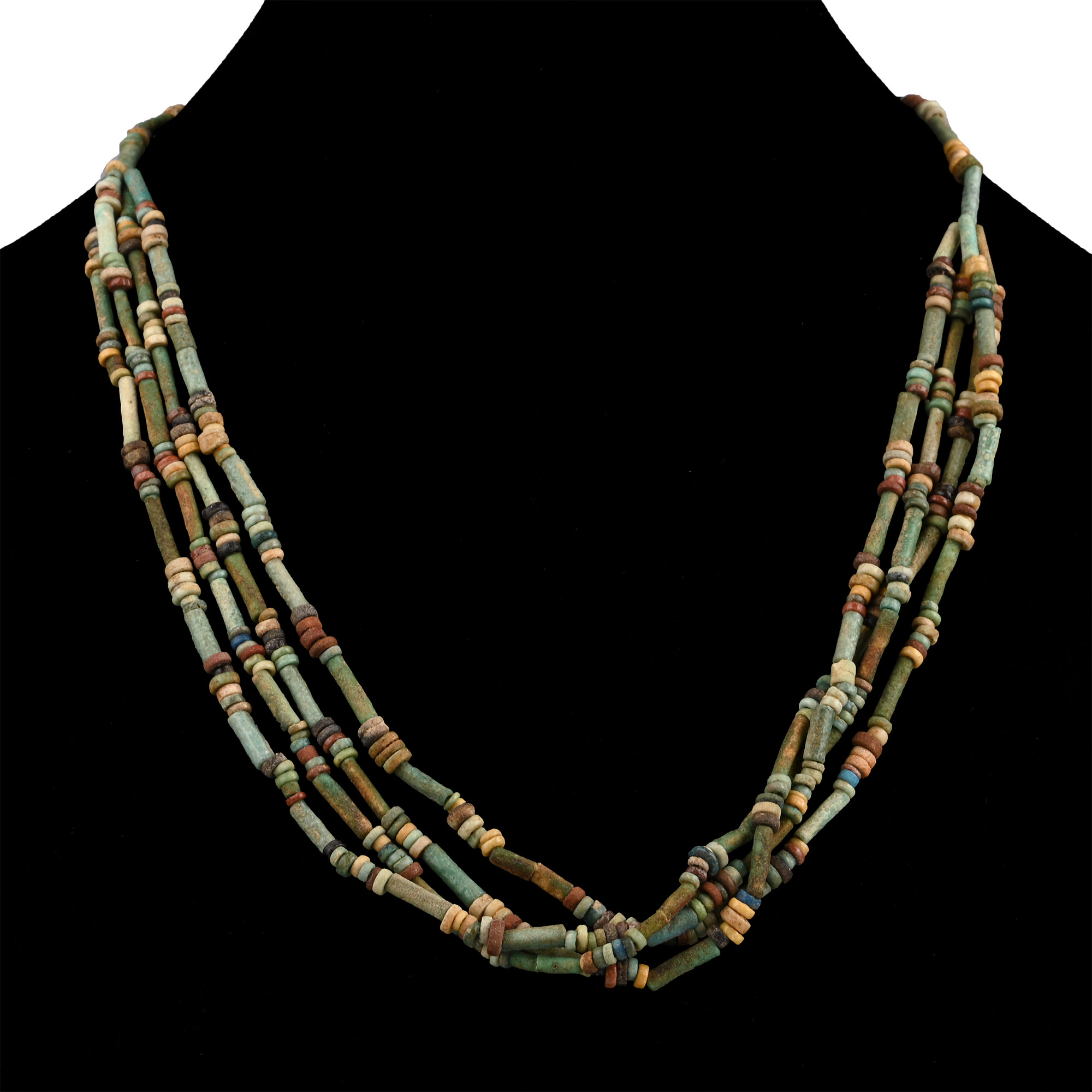 Egyptian Multi-Stranded Mummy Bead Necklace