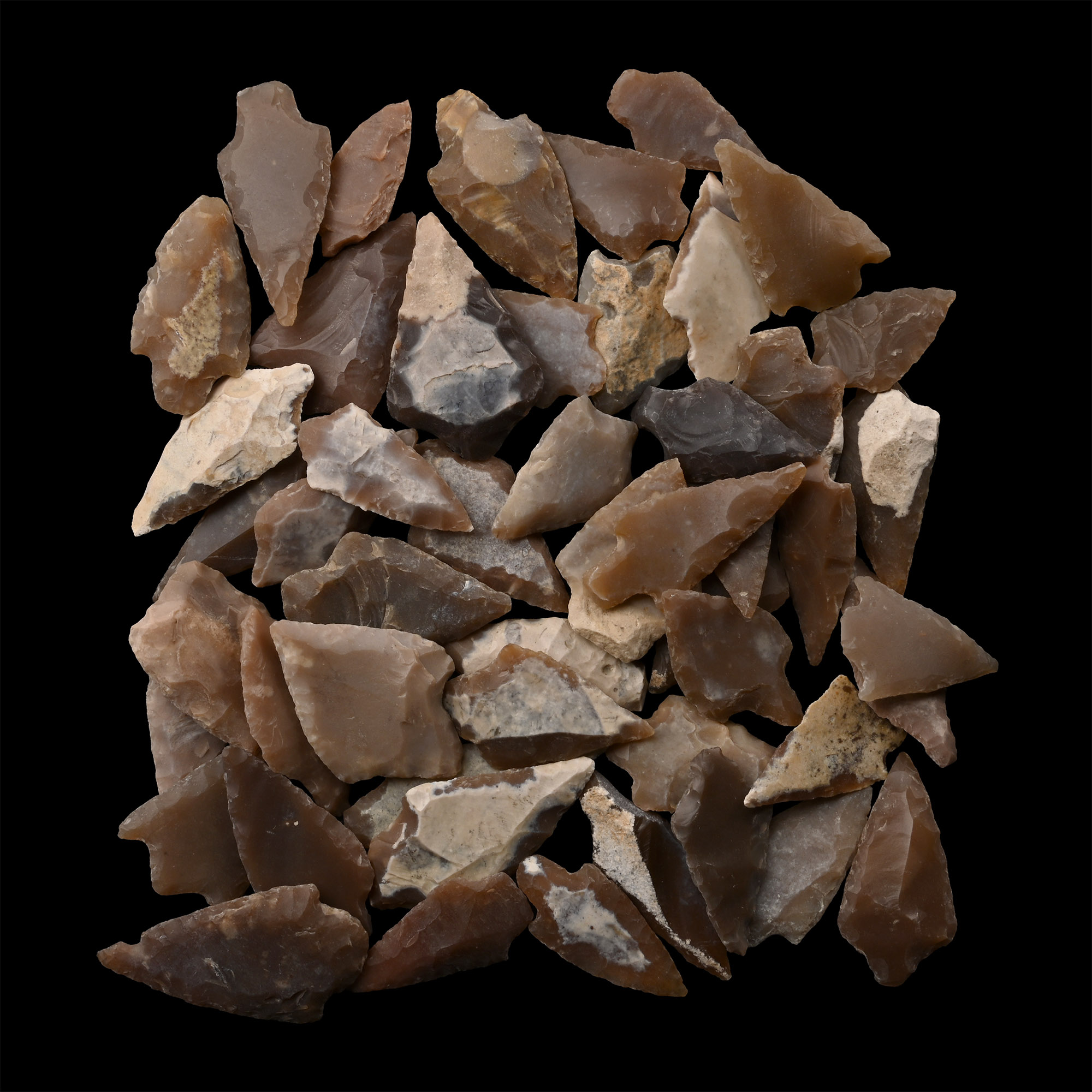 Stone Age Barbed and Tanged Arrowhead Collection