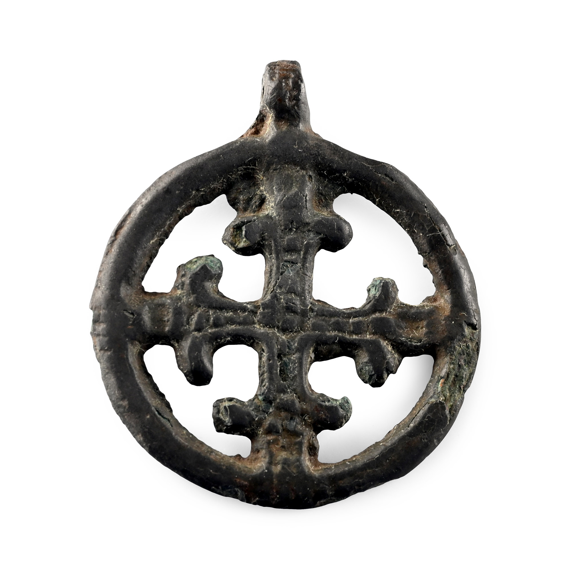 Viking Period Bronze Openwork Cross Pendant