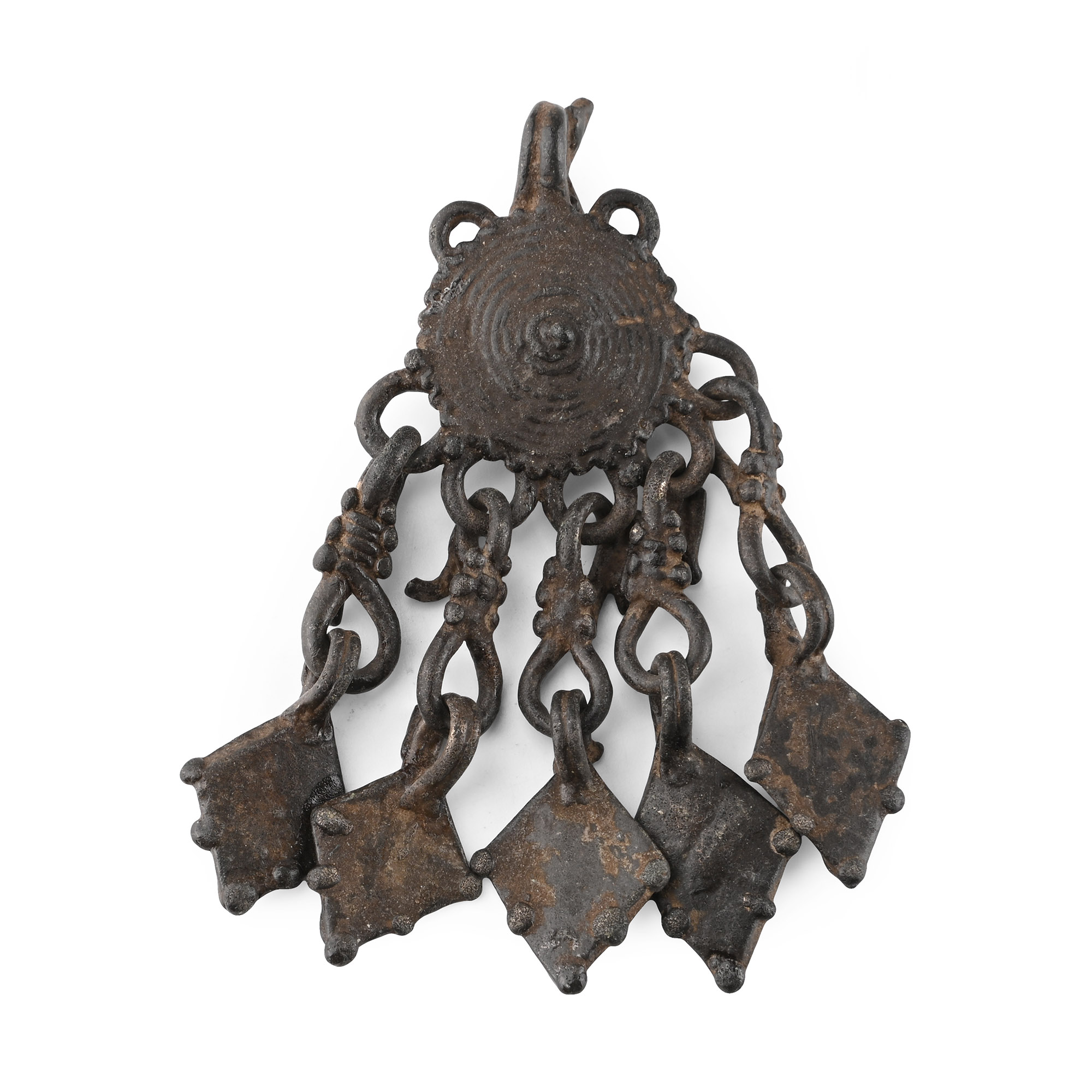 Viking Period Bronze Pendant with Duck-Foot Dangles