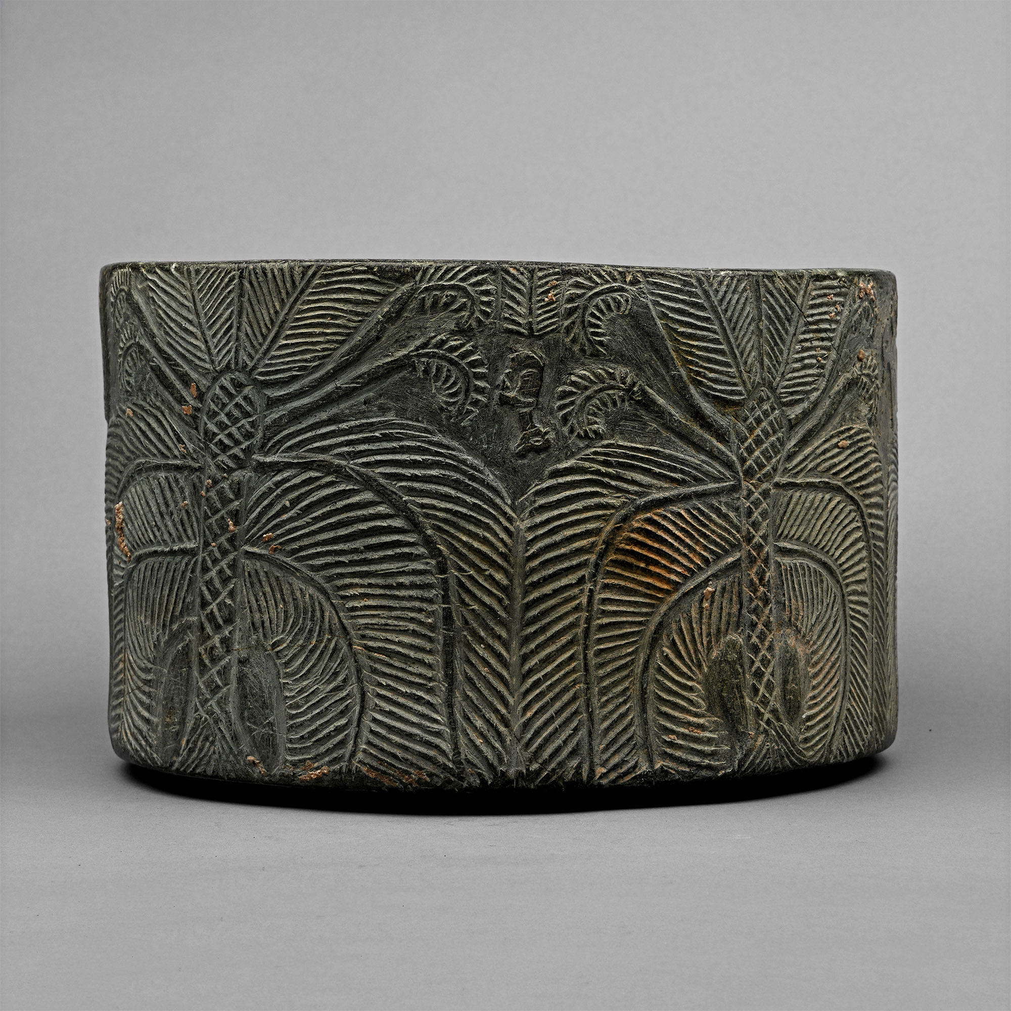 Mesopotamian Steatite Bowl with Animals and Palm Trees