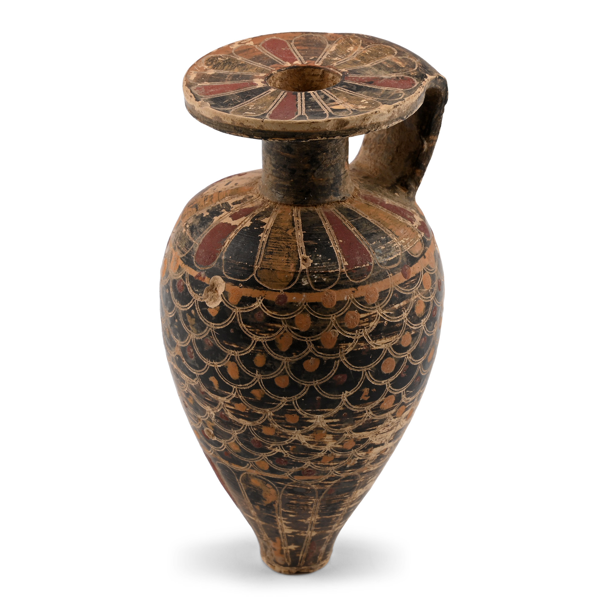 Proto-Corinthian Painted Terracotta Aryballos