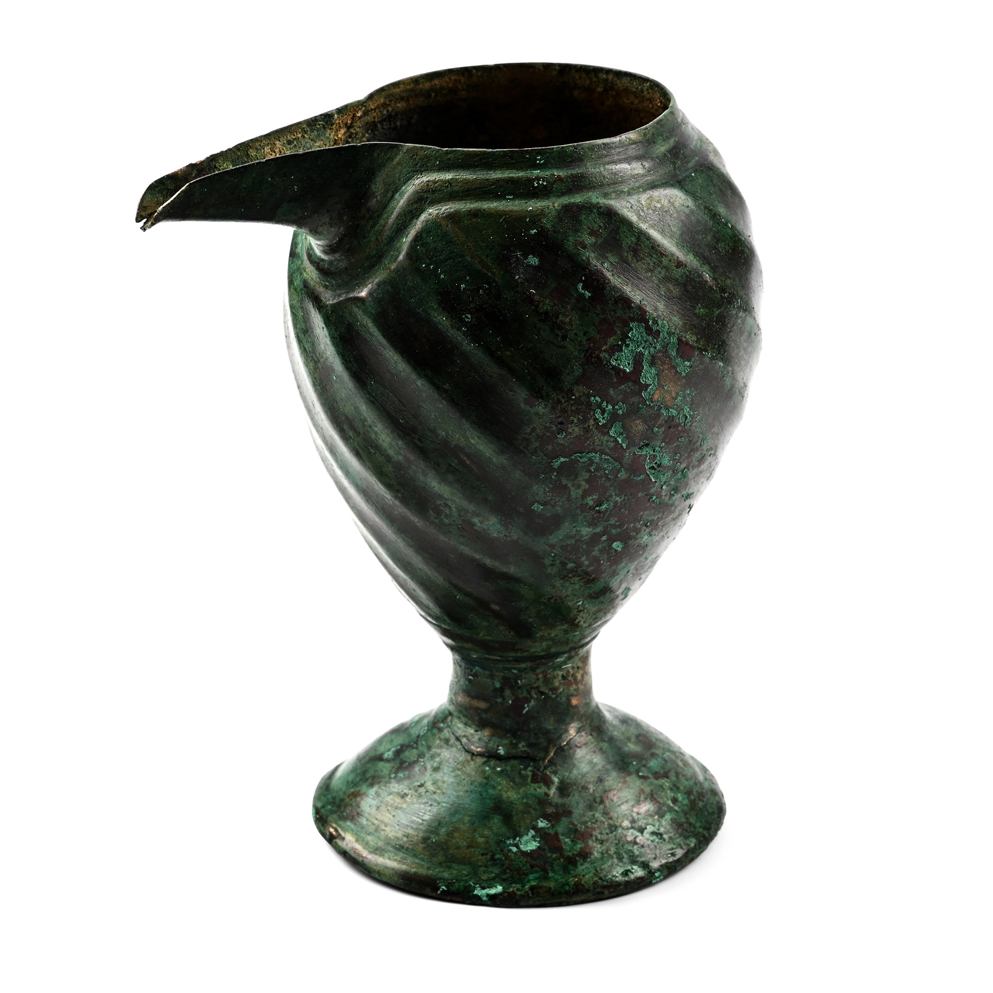 Elamite Bronze Spouted Vessel with Decorative Design