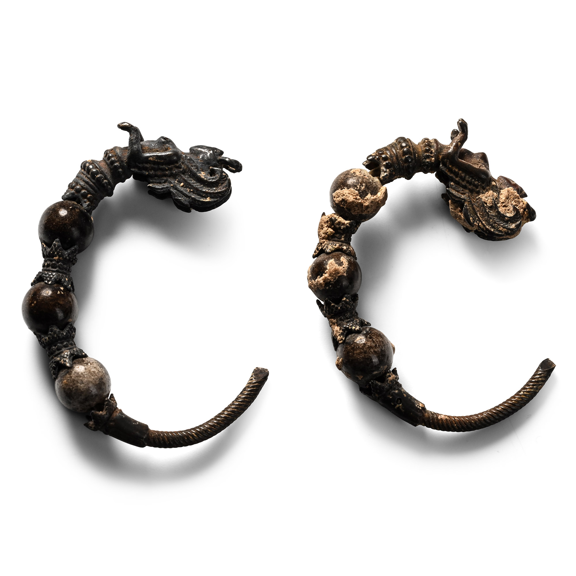 Greek Silver Earring Pair with Nike