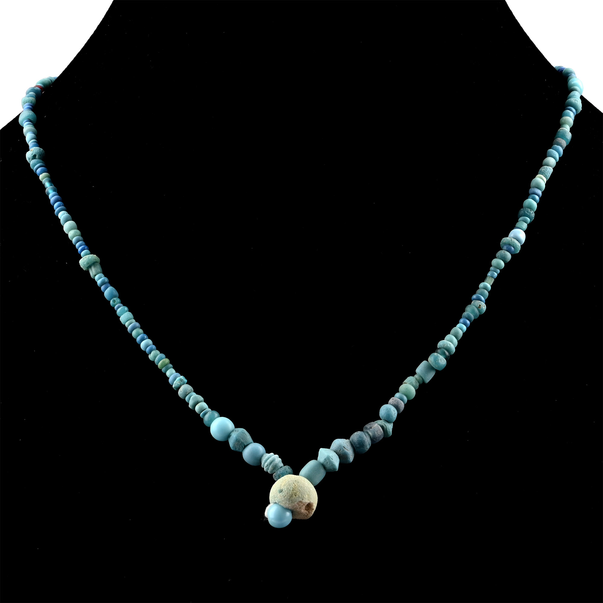 Western Asiatic Mixed Blue Bead Necklace String