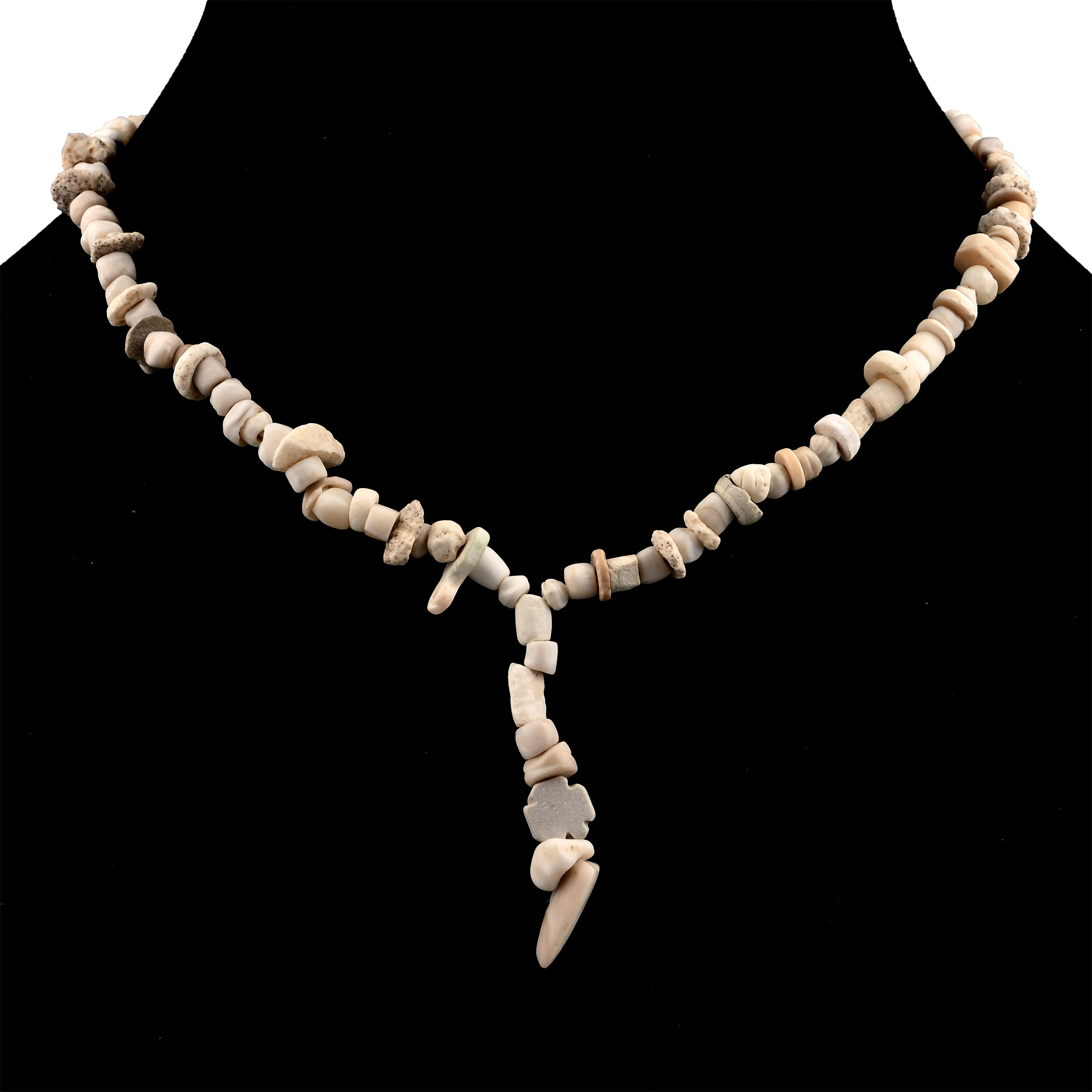 Western Asiatic Pale Stone Bead Necklace String