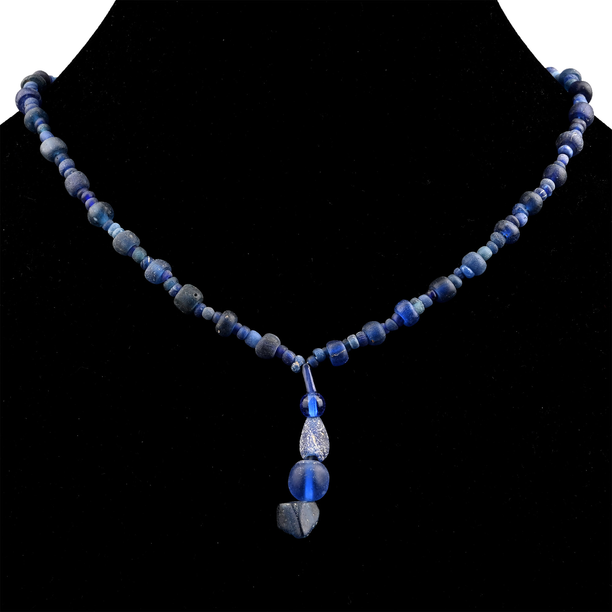 Roman and Other Blue Glass Bead Necklace String