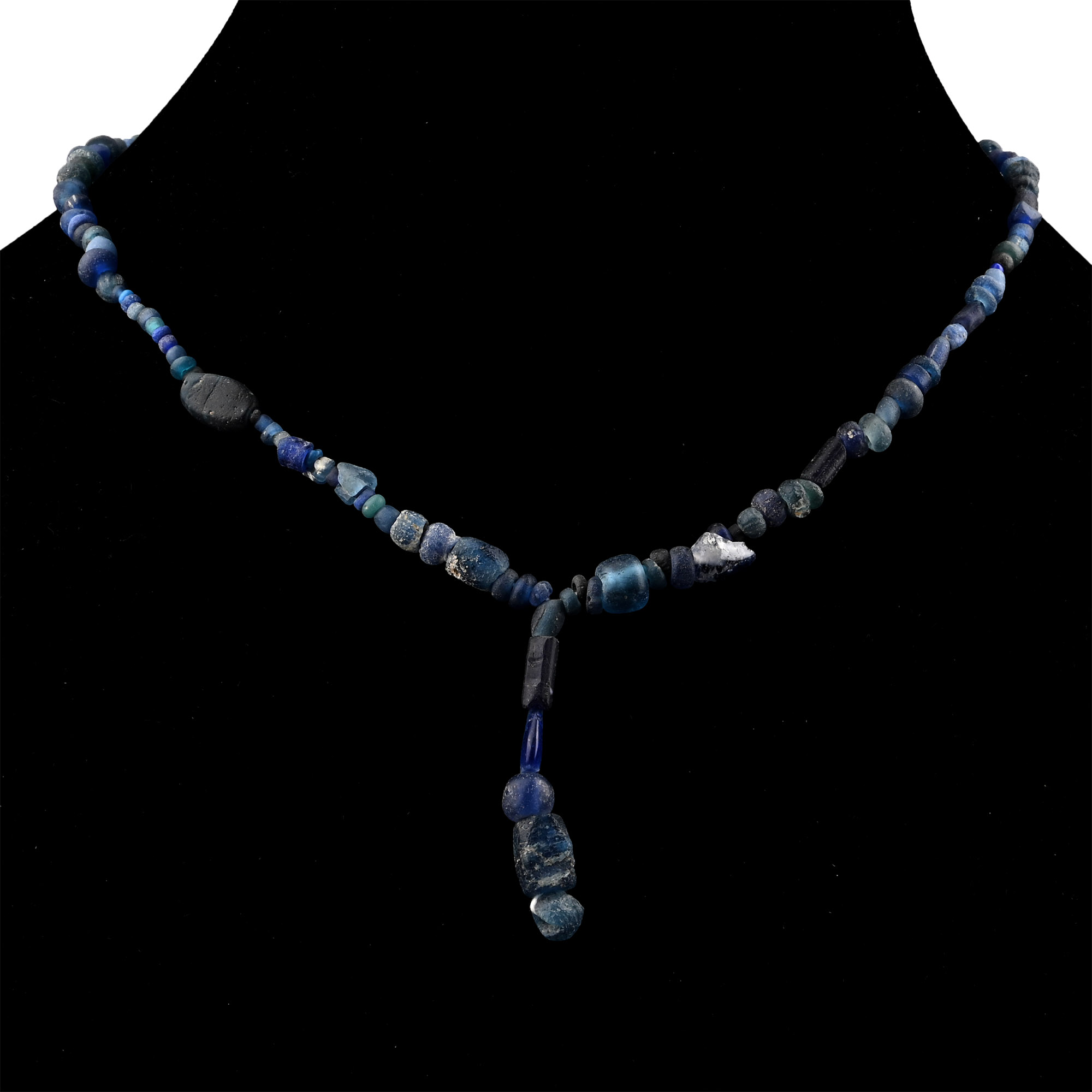 Roman and Other Blue Glass Bead Necklace String