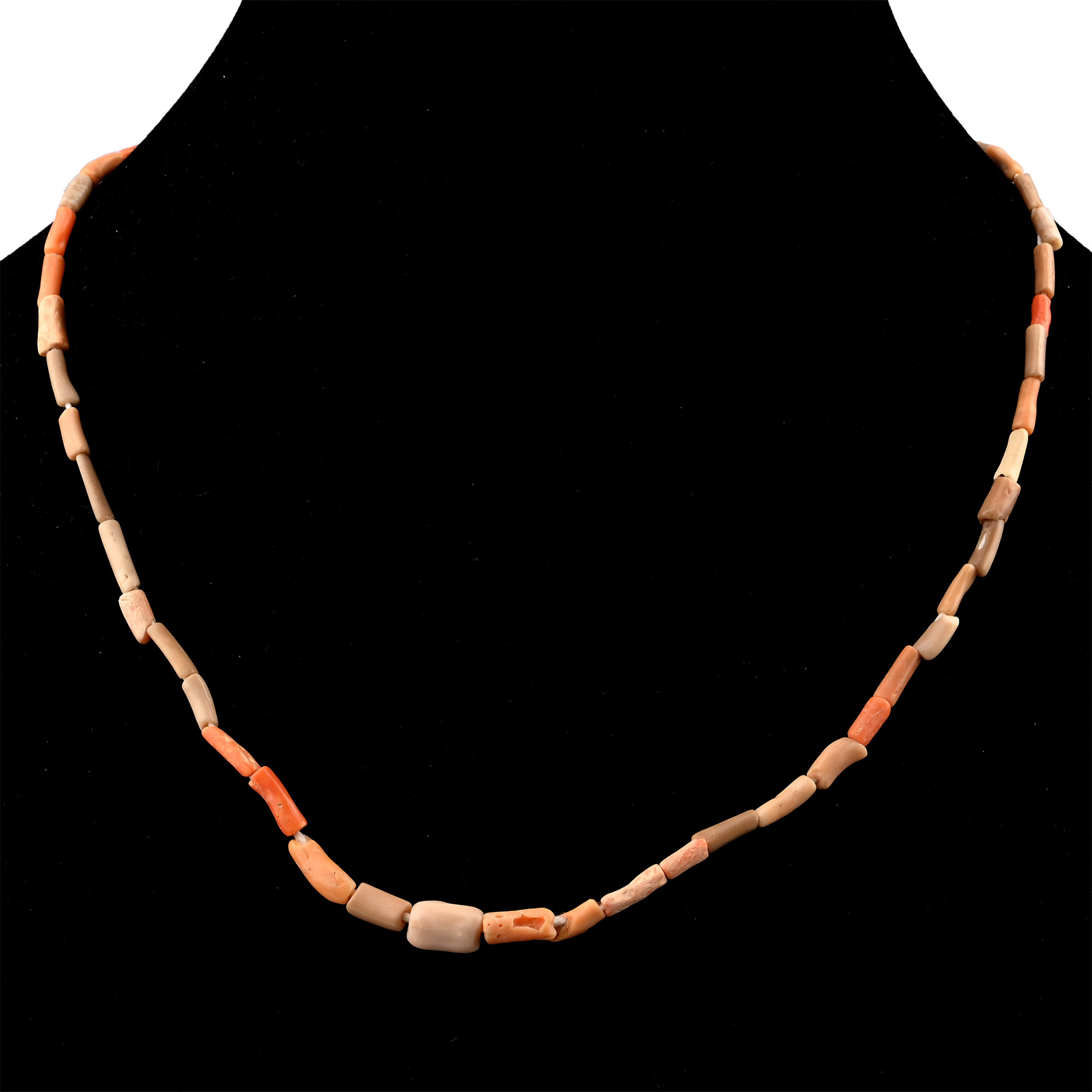 Roman and Other Coral Coloured Bead Necklace String
