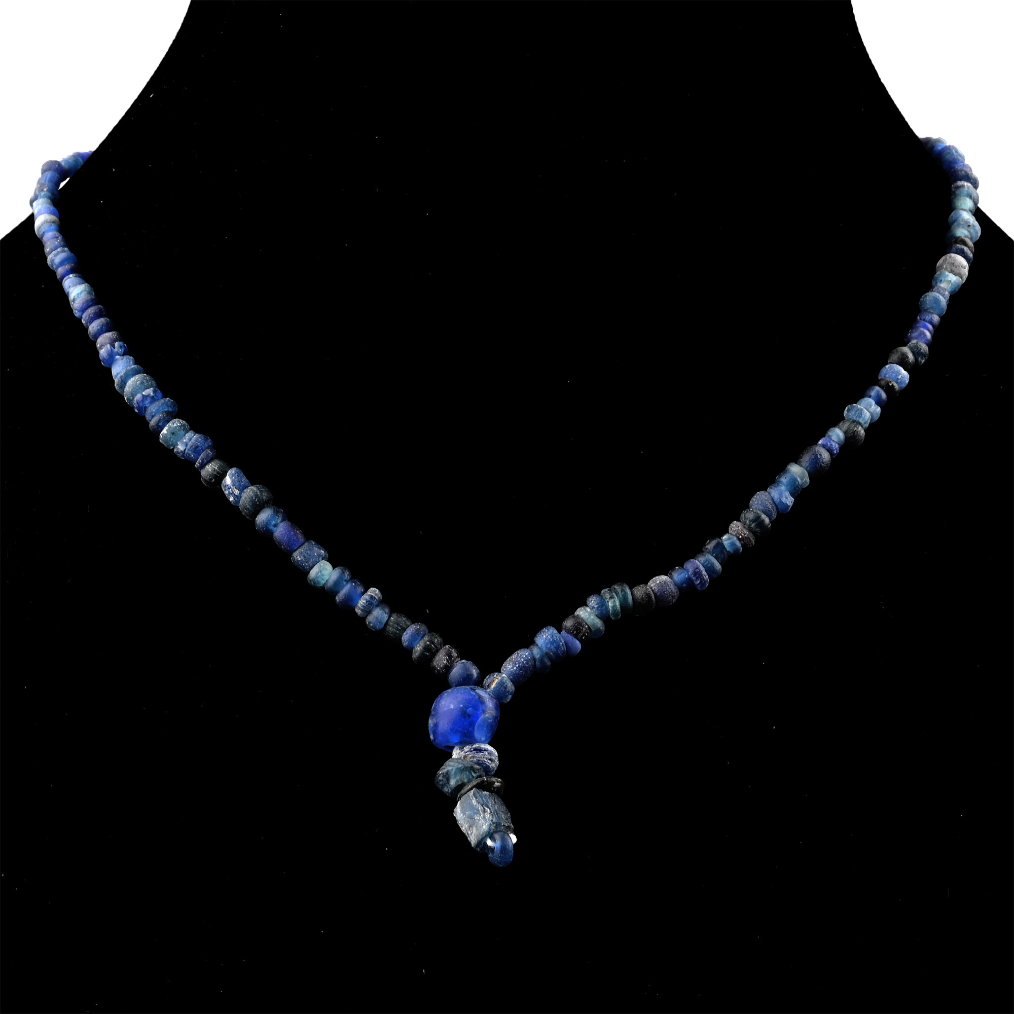 Roman and Other Blue Glass Bead Necklace String