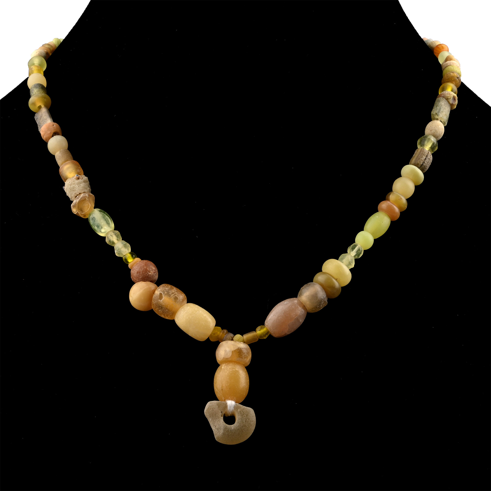 Roman and Other Yellow Glass Bead Necklace String