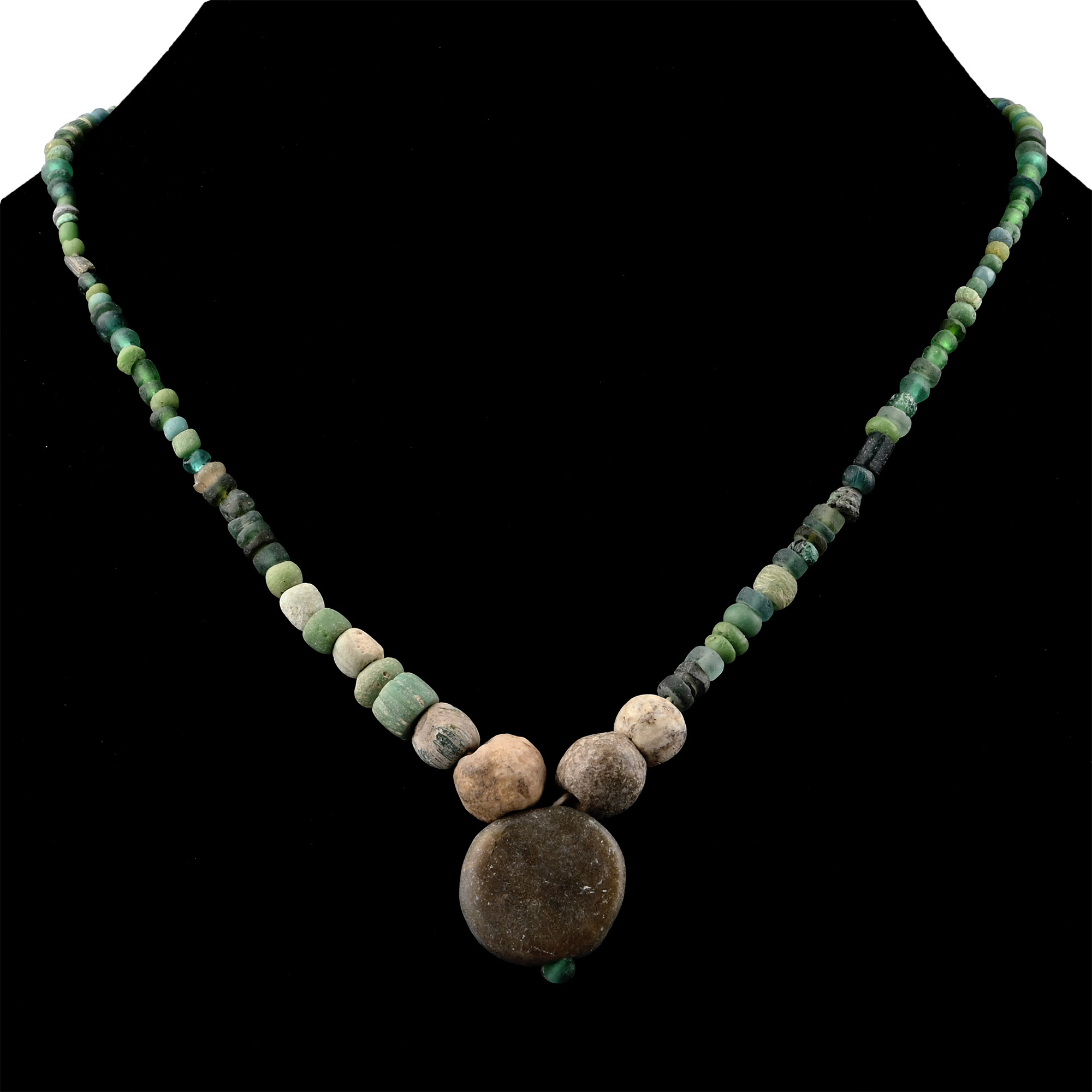 Roman and Other Glass and Stone Bead Necklace String