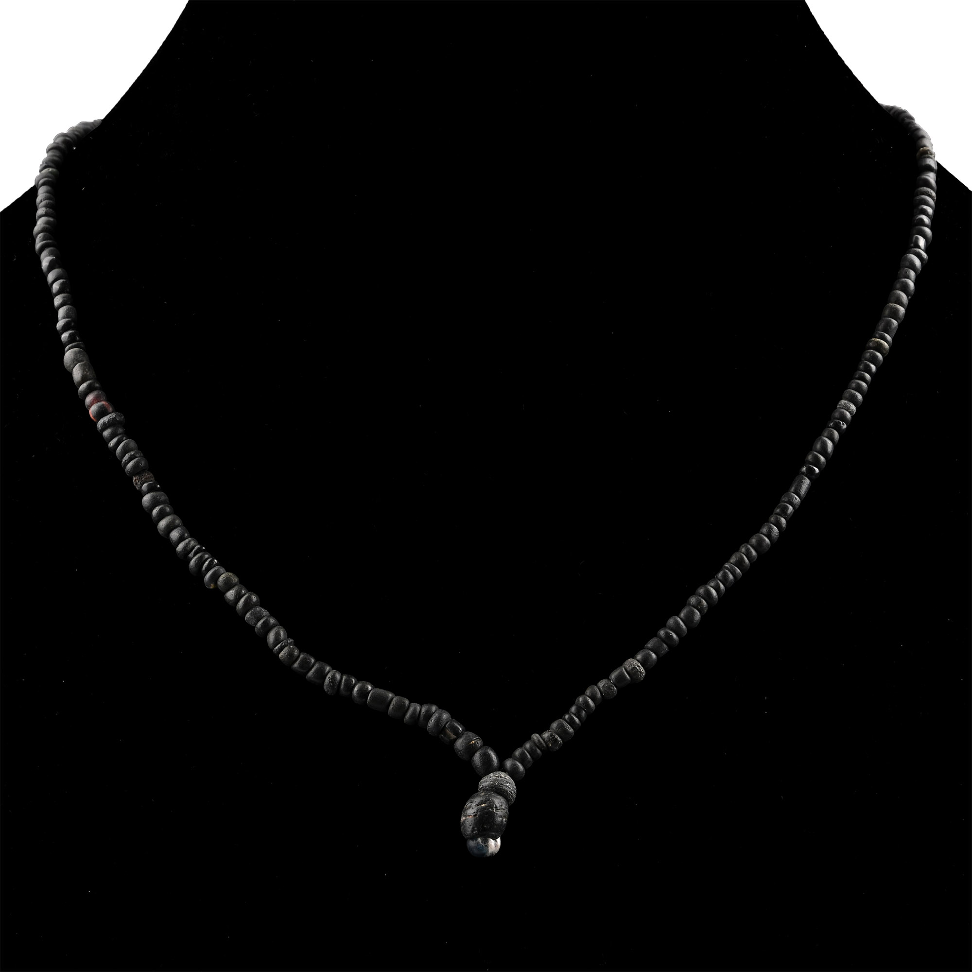 Roman and Other Black Glass Bead Necklace String