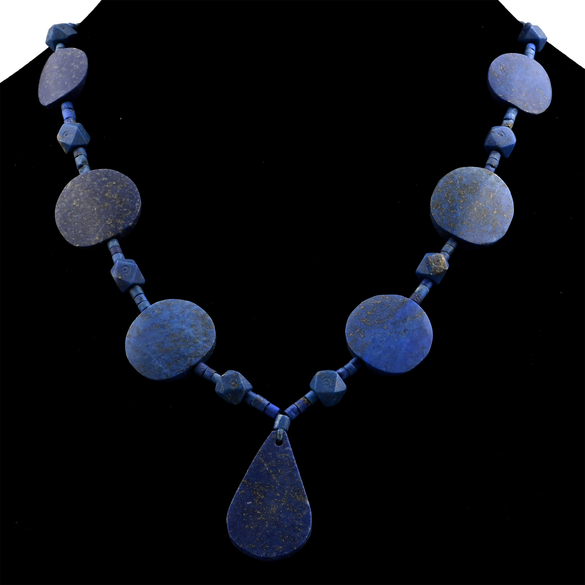 Bactrian Style Lapis Lazuli Coin-Shaped and Other Bead Necklace String