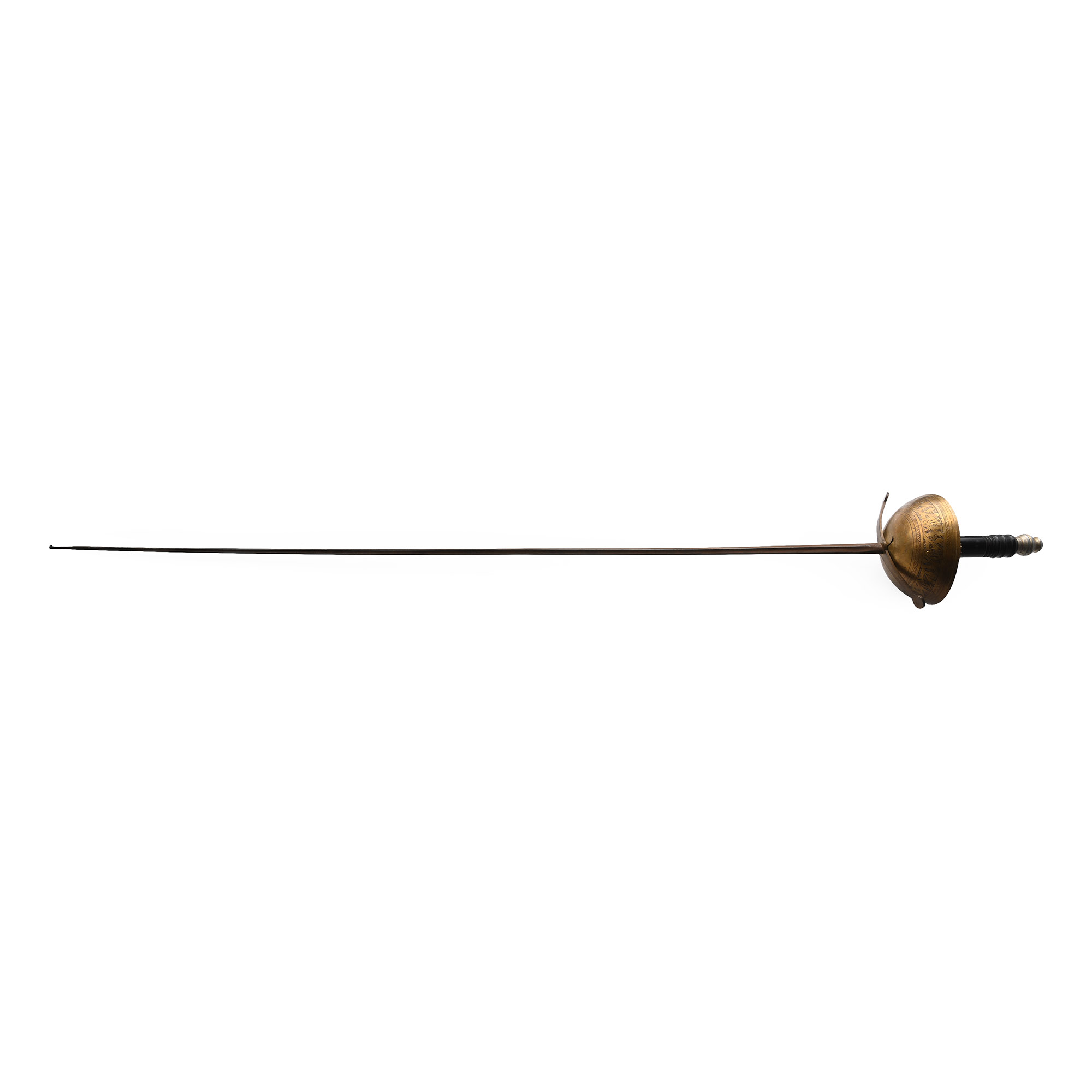 Fencing Épée with Engraved Brass Basket