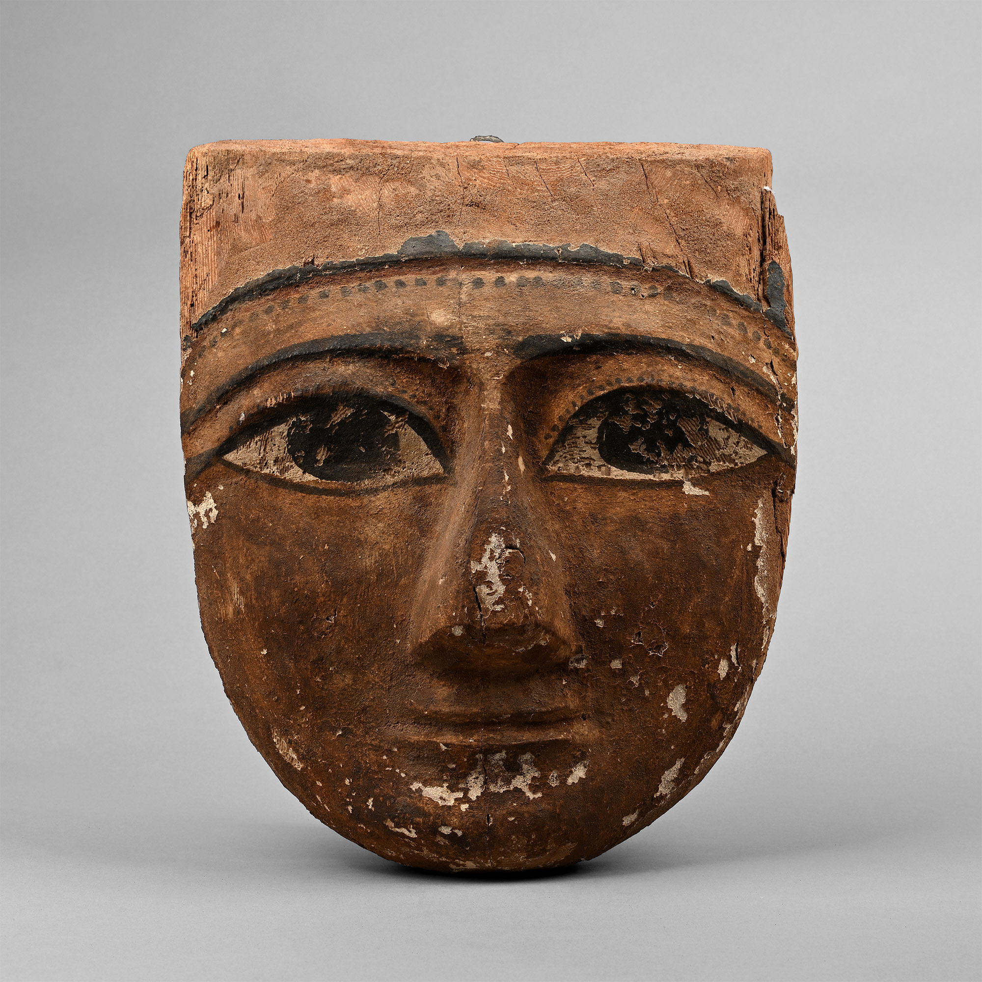 Egyptian Painted Wooden Mummy Mask