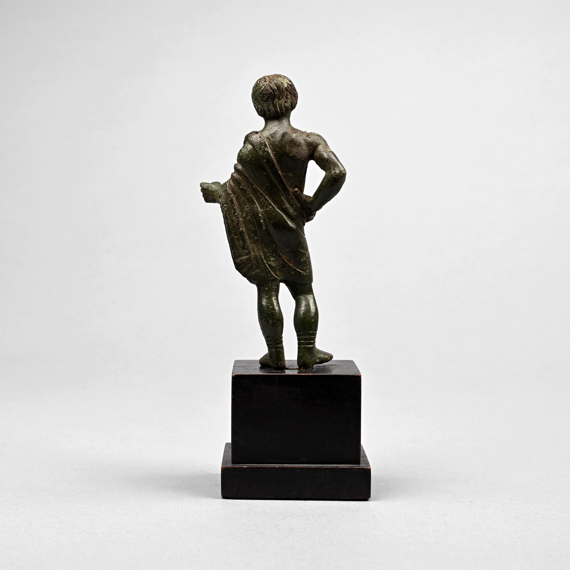 Etruscan Bronze Statuette of a Draped Hero