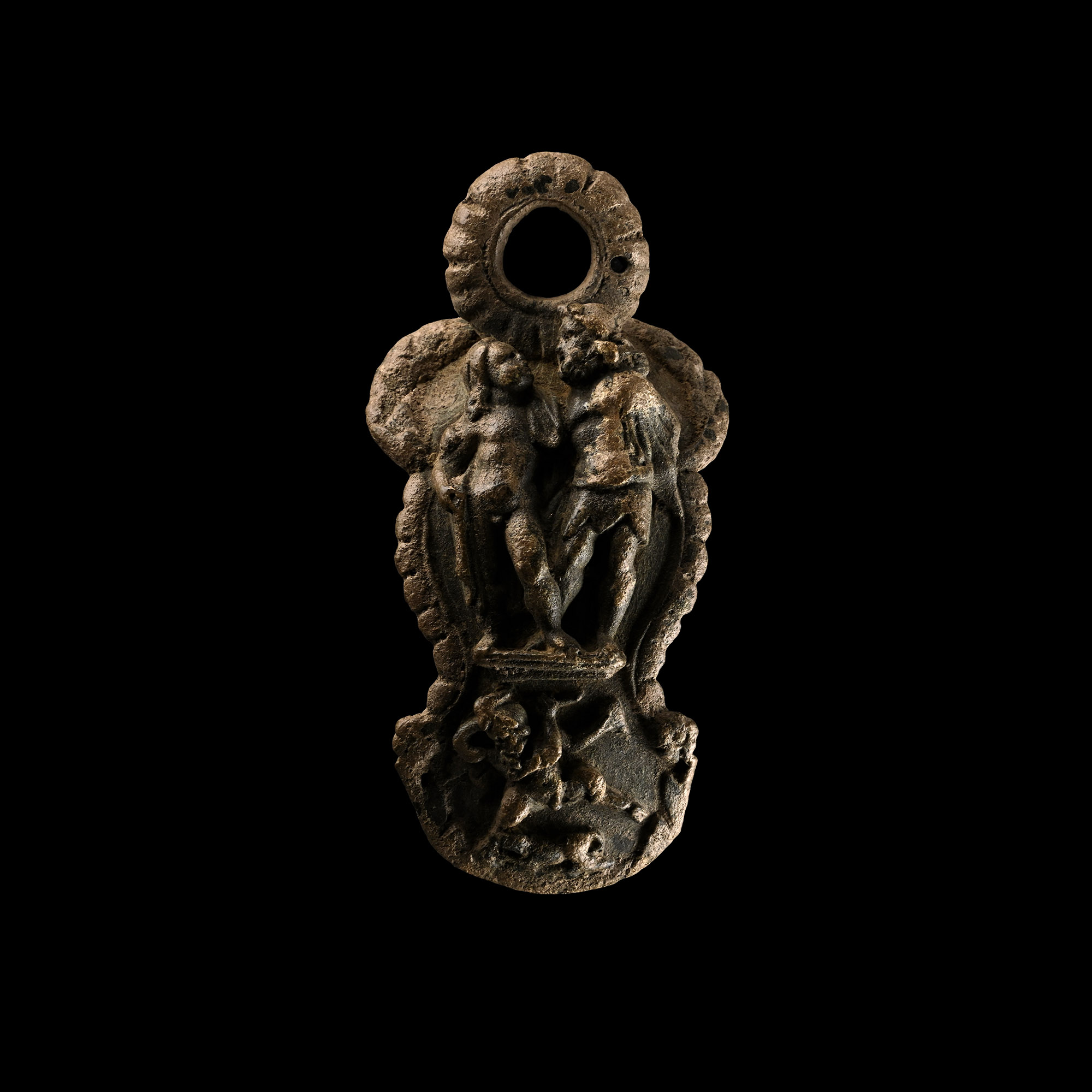 Roman Bronze Three-Dimensional Vessel Mount