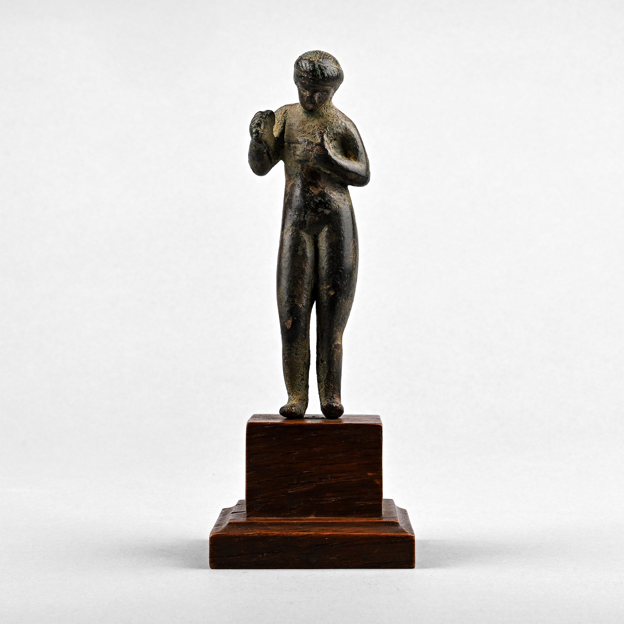 Roman Bronze Figure of a Bathing Young Girl