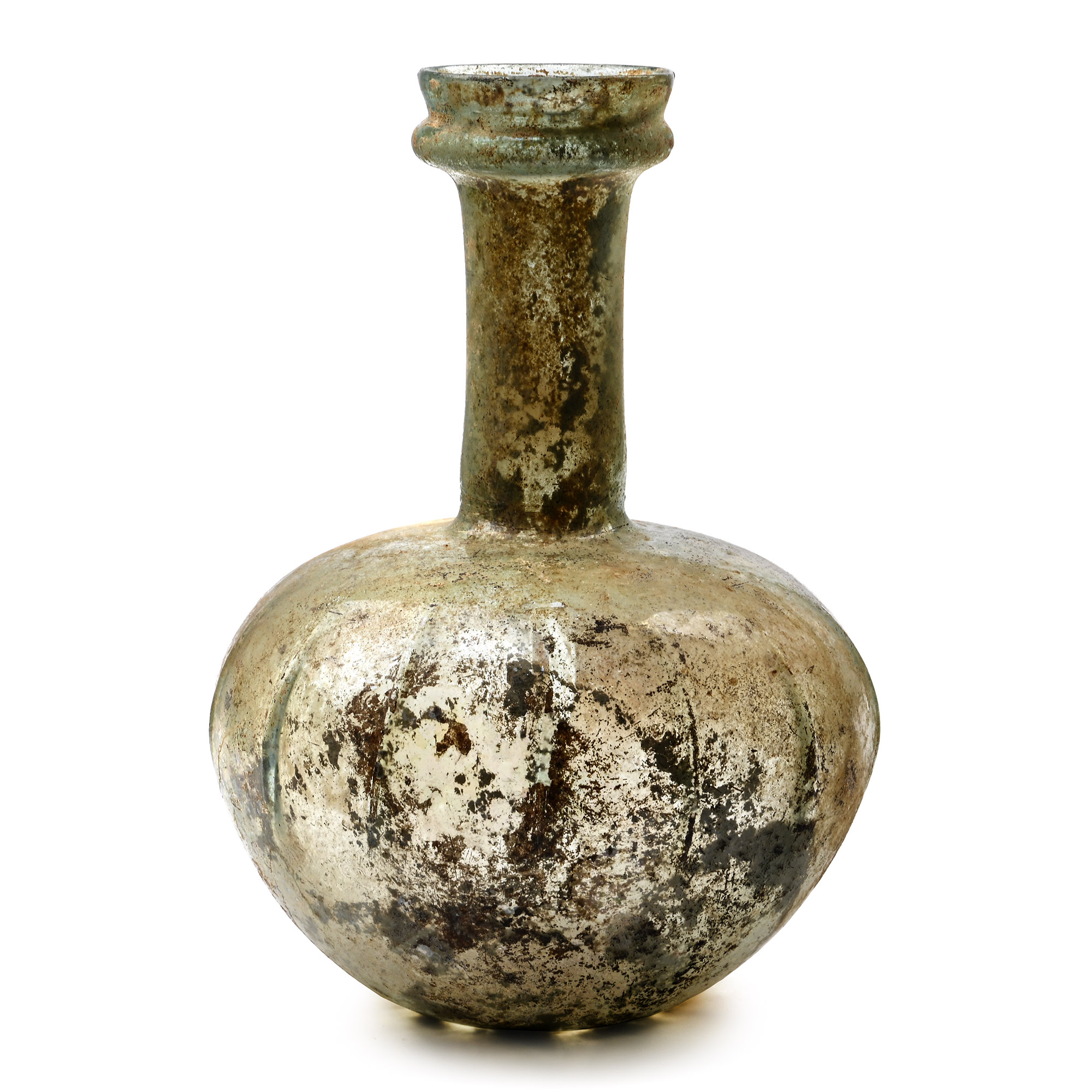 Roman Ribbed Glass Bottle