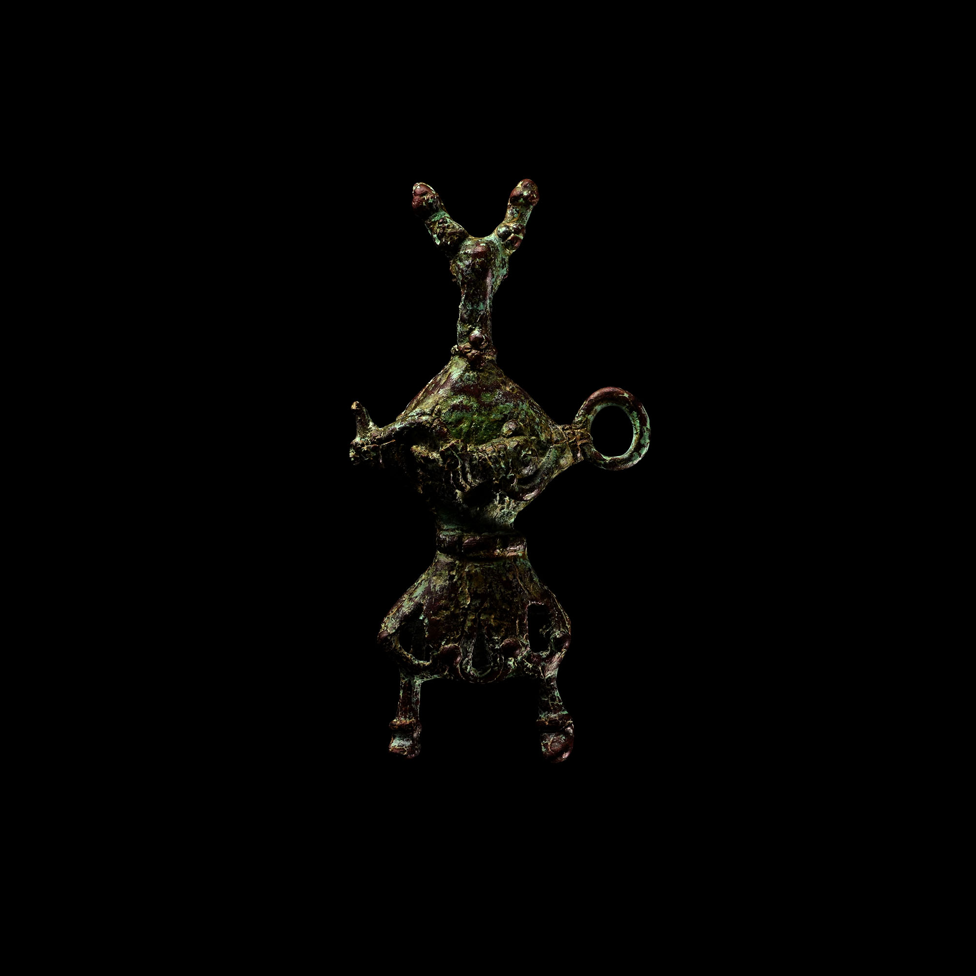 Amlash Bronze Figure with Child