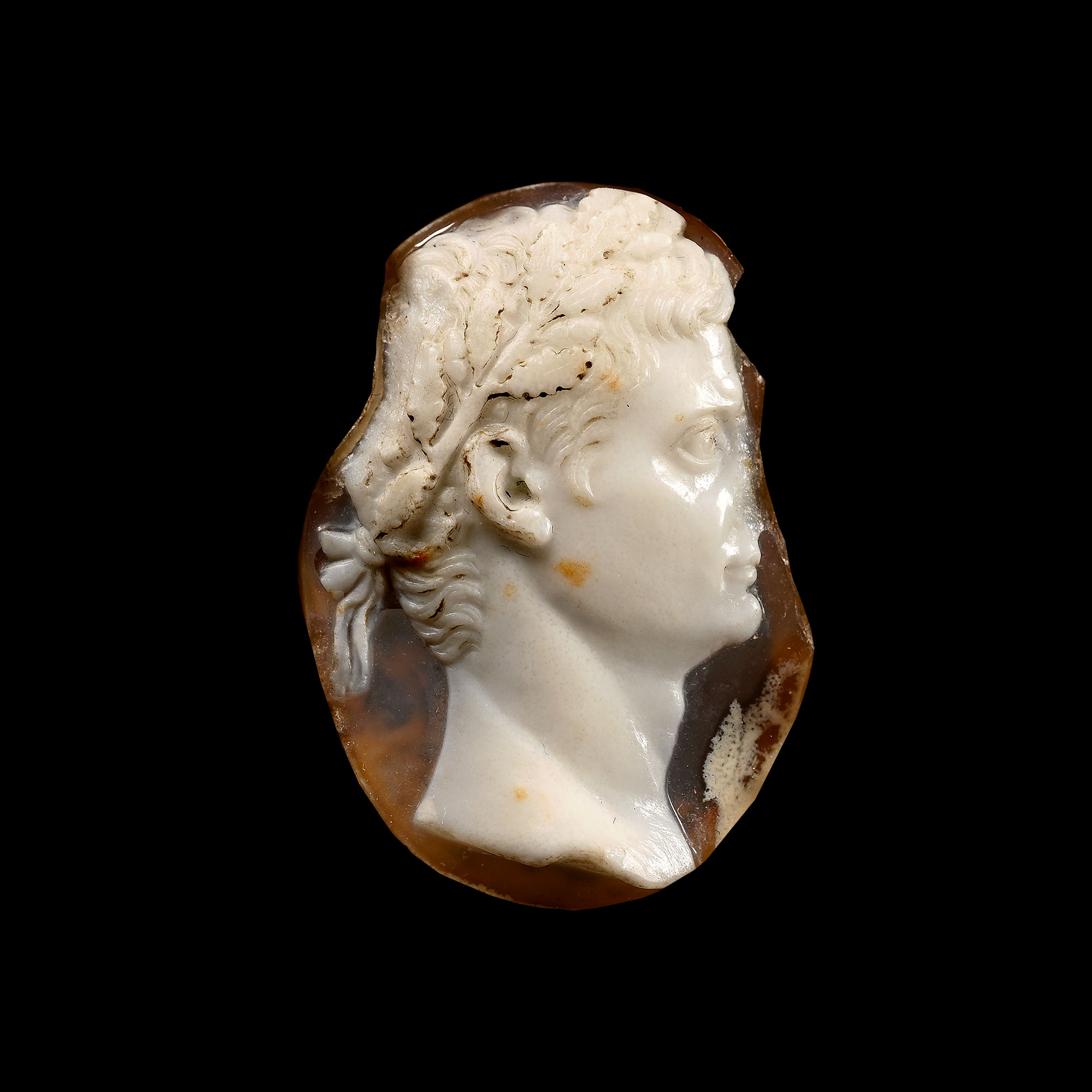 Roman Agate Cameo of the Emperor Augustus