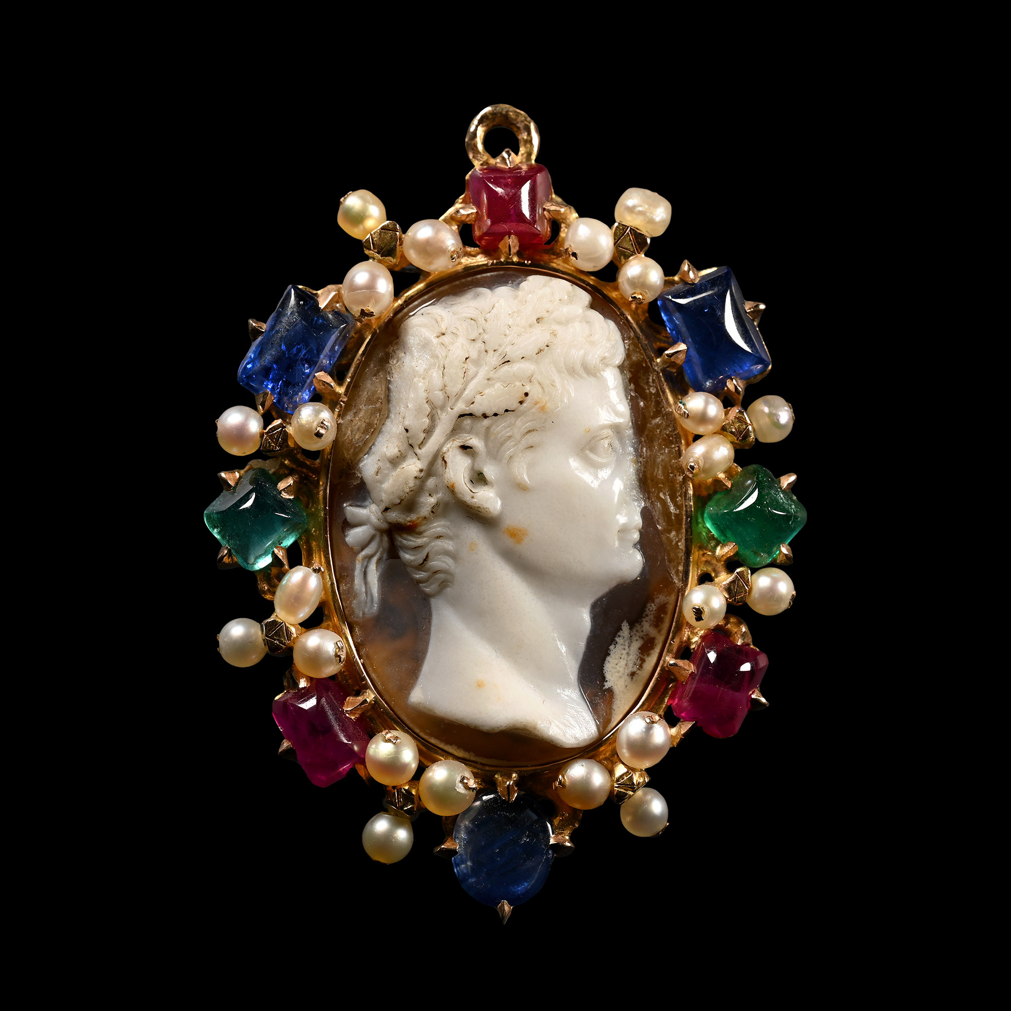 Roman Agate Cameo of the Emperor Augustus