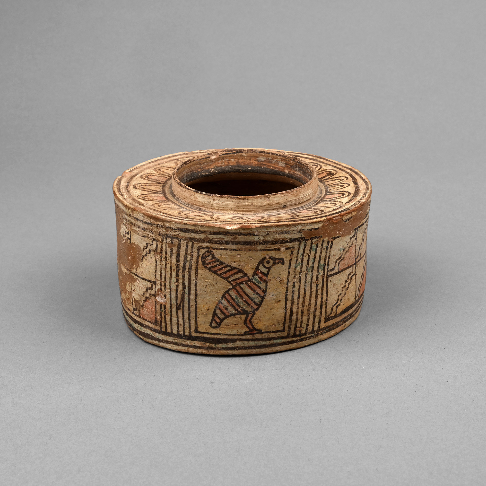 Indus Valley Terracotta Vessel with Birds and Geometric Designs