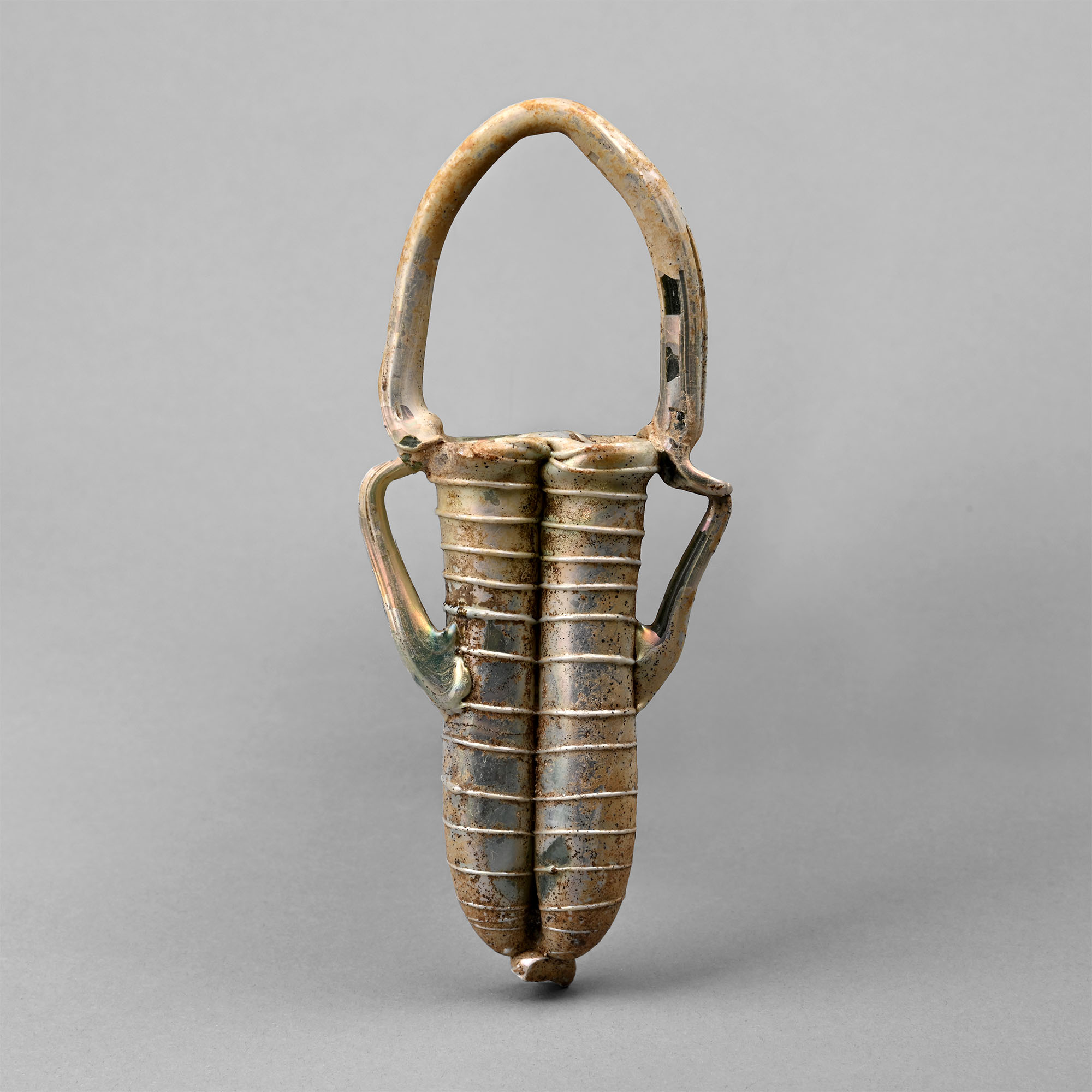 Roman Iridescent Glass Double Unguentarium