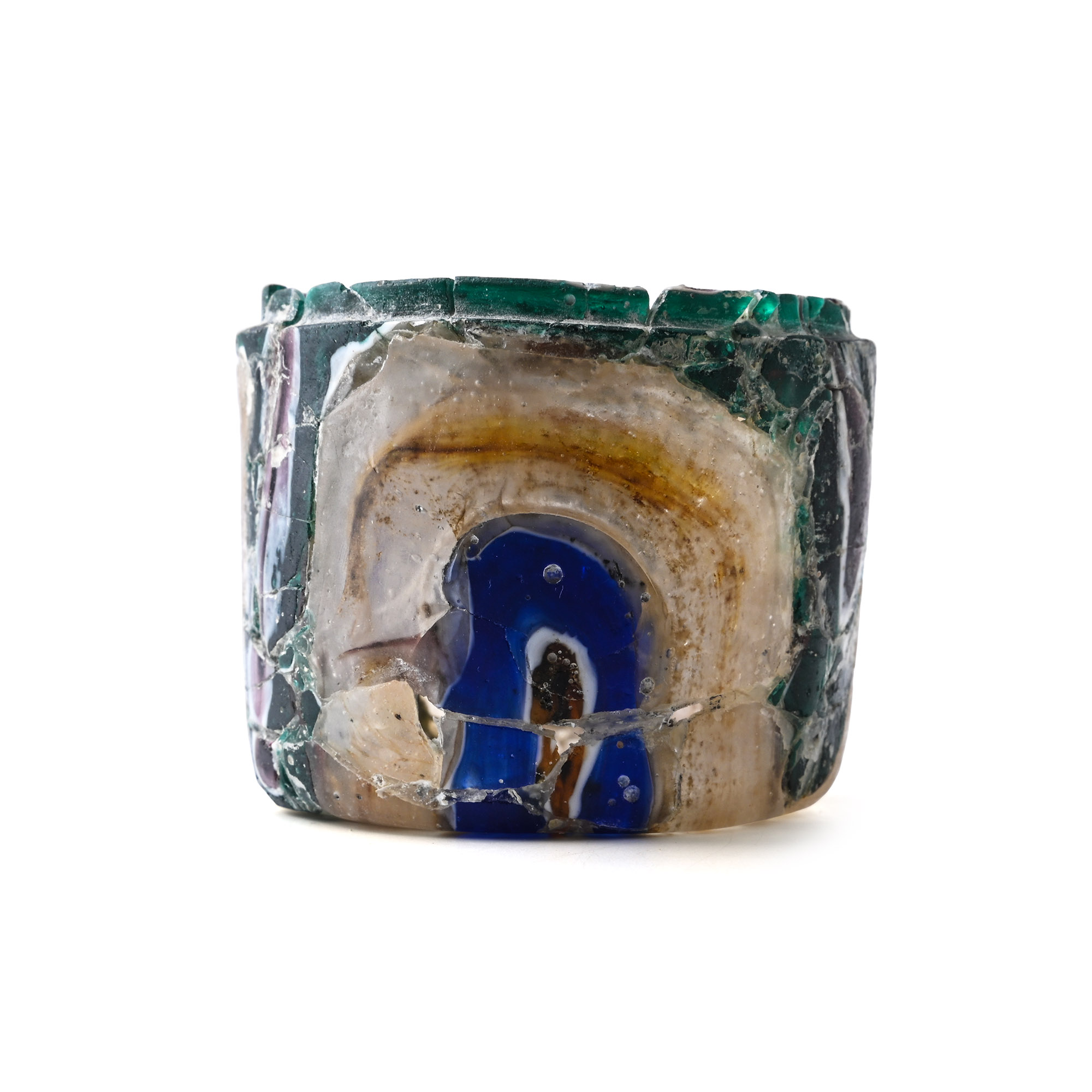Roman Banded Glass Pyxis